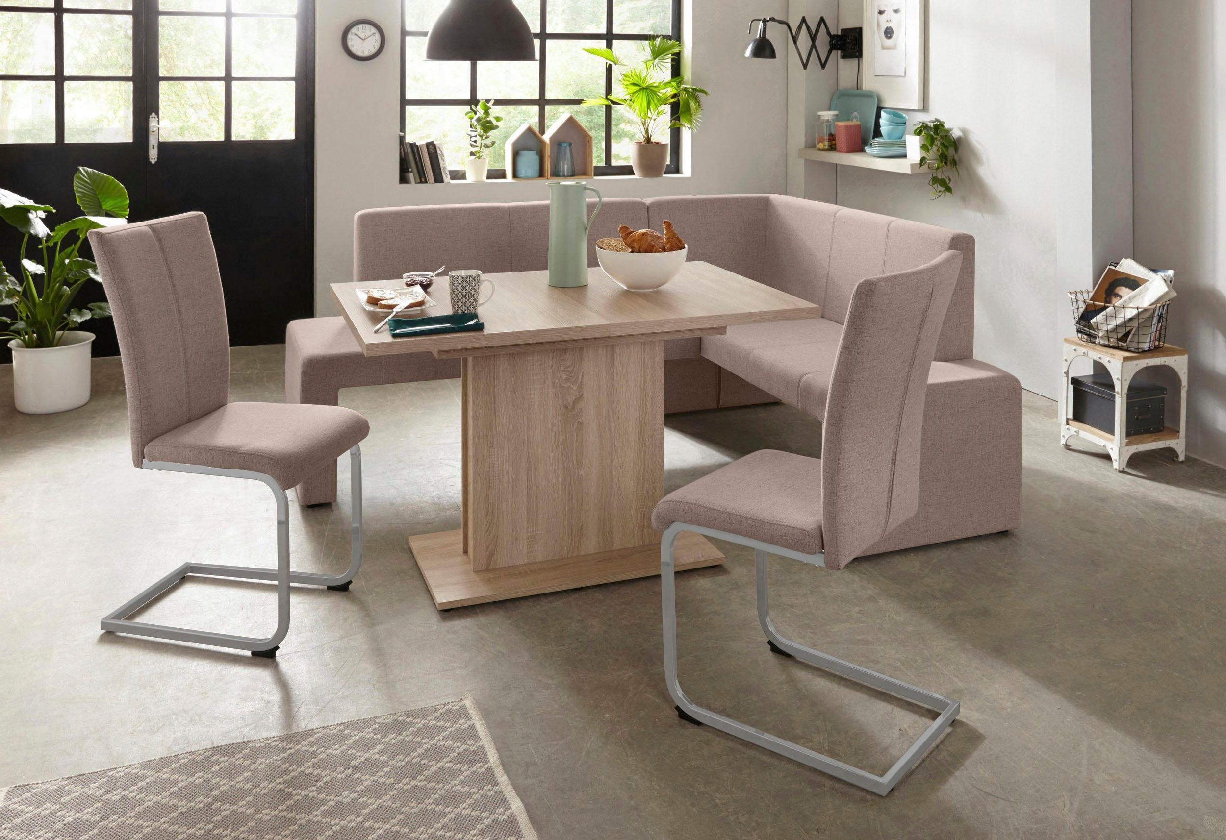 Home affaire Vrijdragende stoel Alex Stoel belastbaar tot 120 kg, frame in chroom-look (set, 2 stuks)