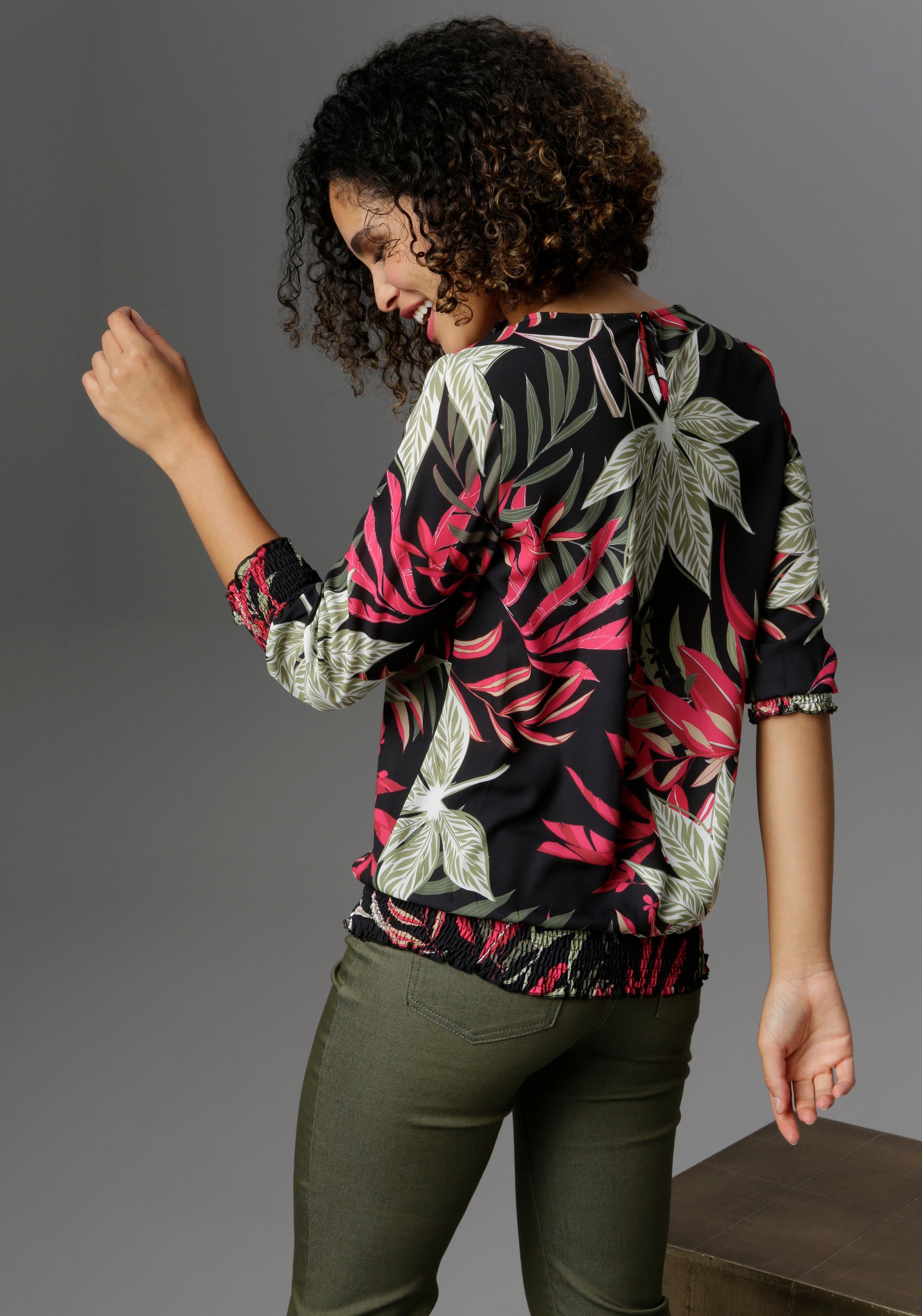 Aniston SELECTED Blouse zonder sluiting met gesmokte randen
