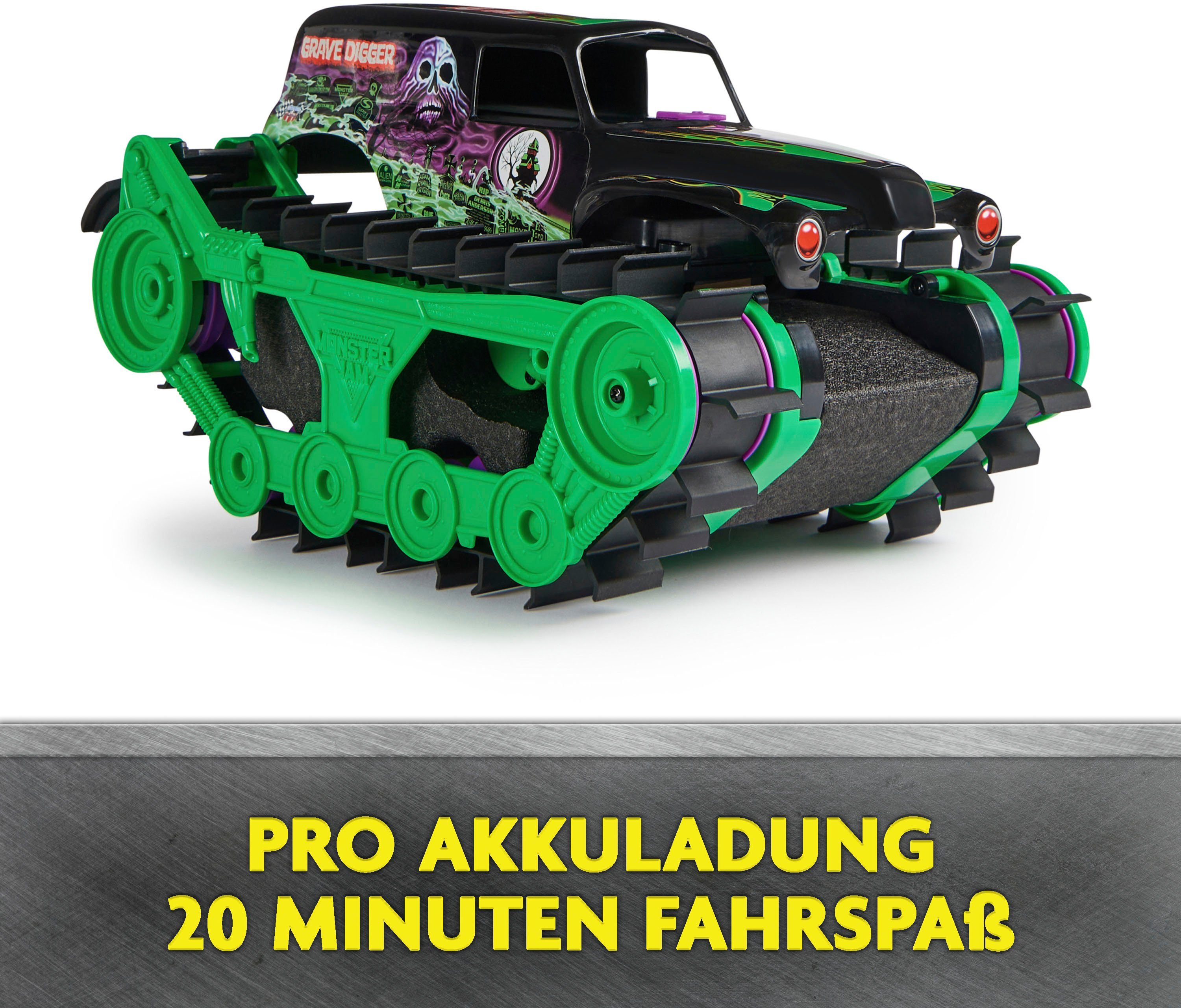 Spin Master Rc-monstertruck Monster Jam - Grave Digger Trax All-terrain, terreinvaardig op de oever en in het water