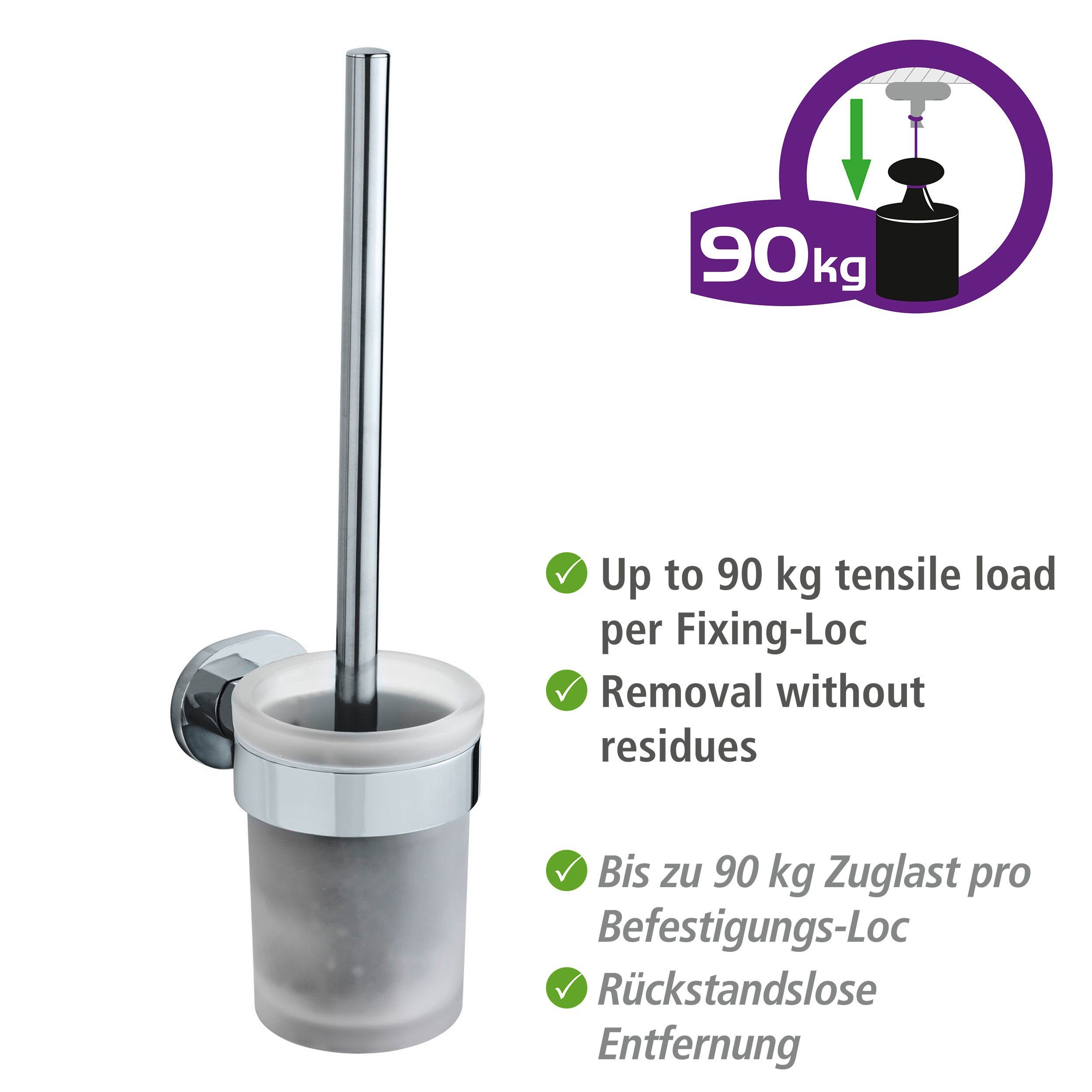 WENKO Toiletset UV-Loc® Maribor bevestigen zonder boren, borstelkop verwisselbaar