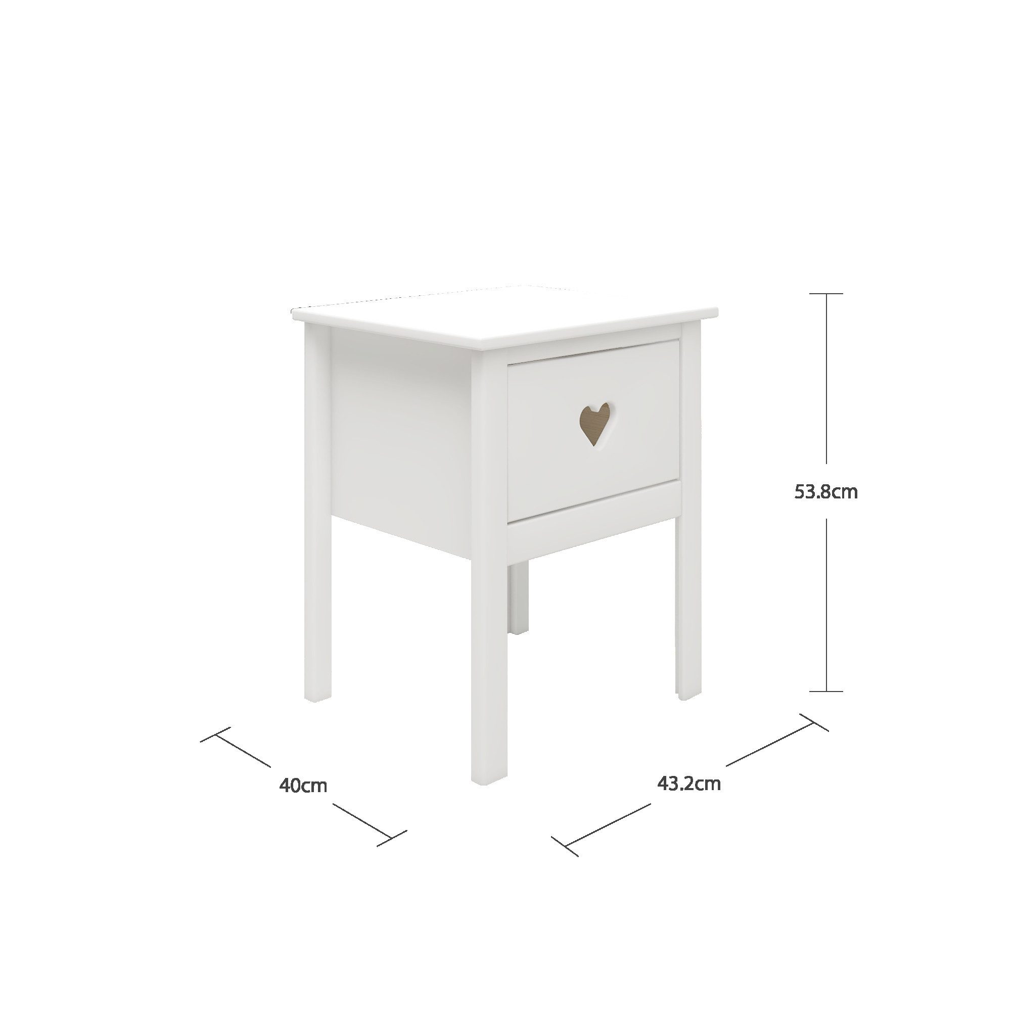 Lüttenhütt Nachtkastje Beeke Nako, nachttafel Nako, breedte 43 cm, met lade, gedeeltelijk massief, FSC® gecertificeerd