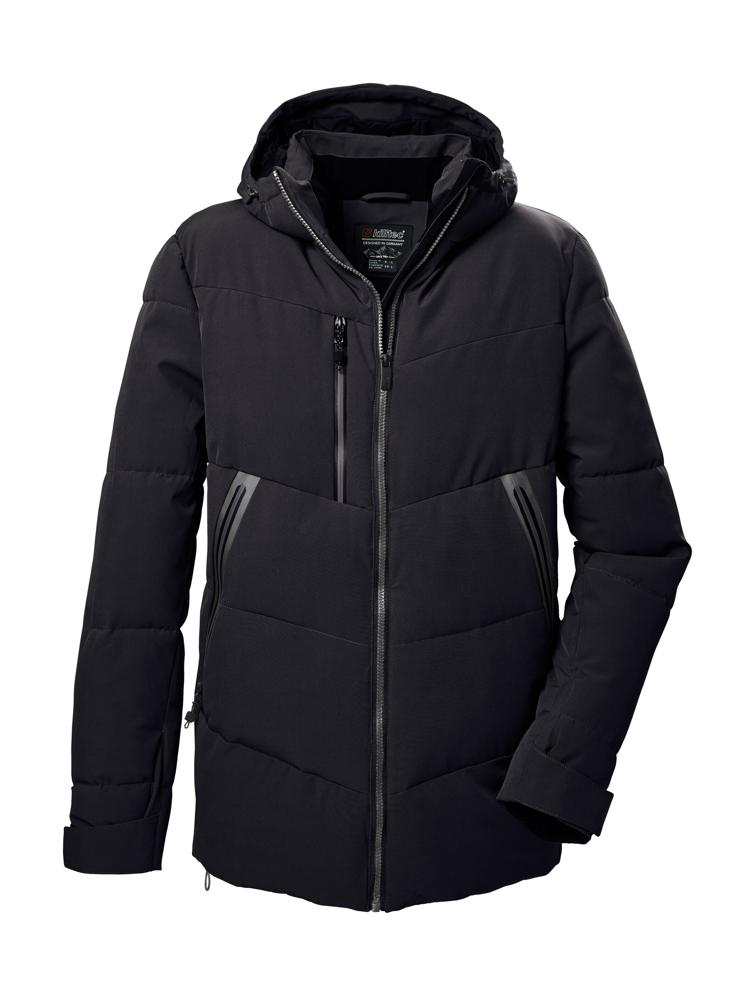 Killtec Gewatteerde jas KOW 1 MN QLTD JCKT Water- en windafstotende functionele jas, capuchon, gerecycled materiaal heren jassen maat 3XL zwart