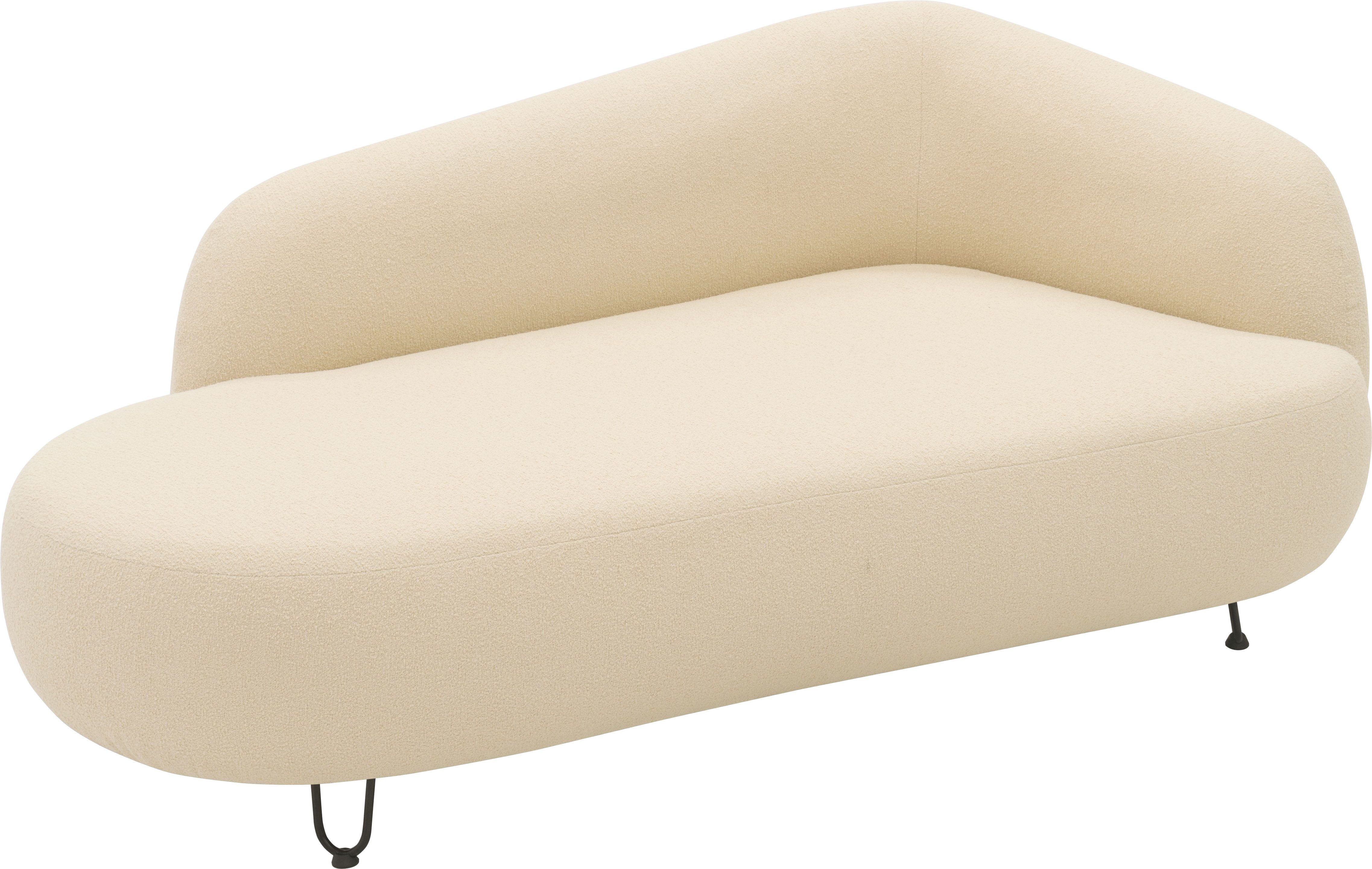 DOMO collection Récamier Poika, ook als fauteuil en poef bestelbaar, bekleding van faux fur