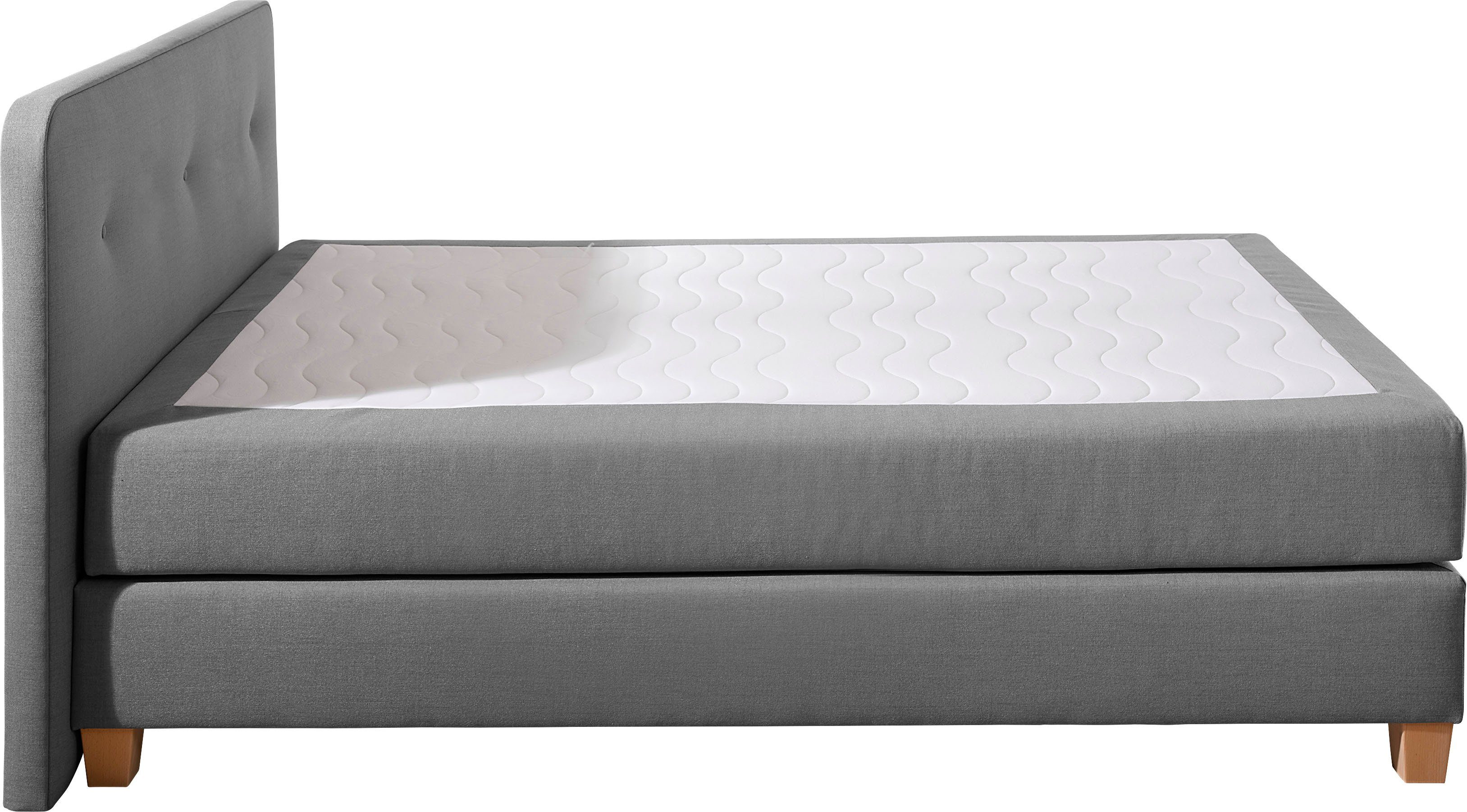 Home affaire Boxspring Fargo inclusief topper, in 3 soorten matrassen, in fluweel of structuurstof