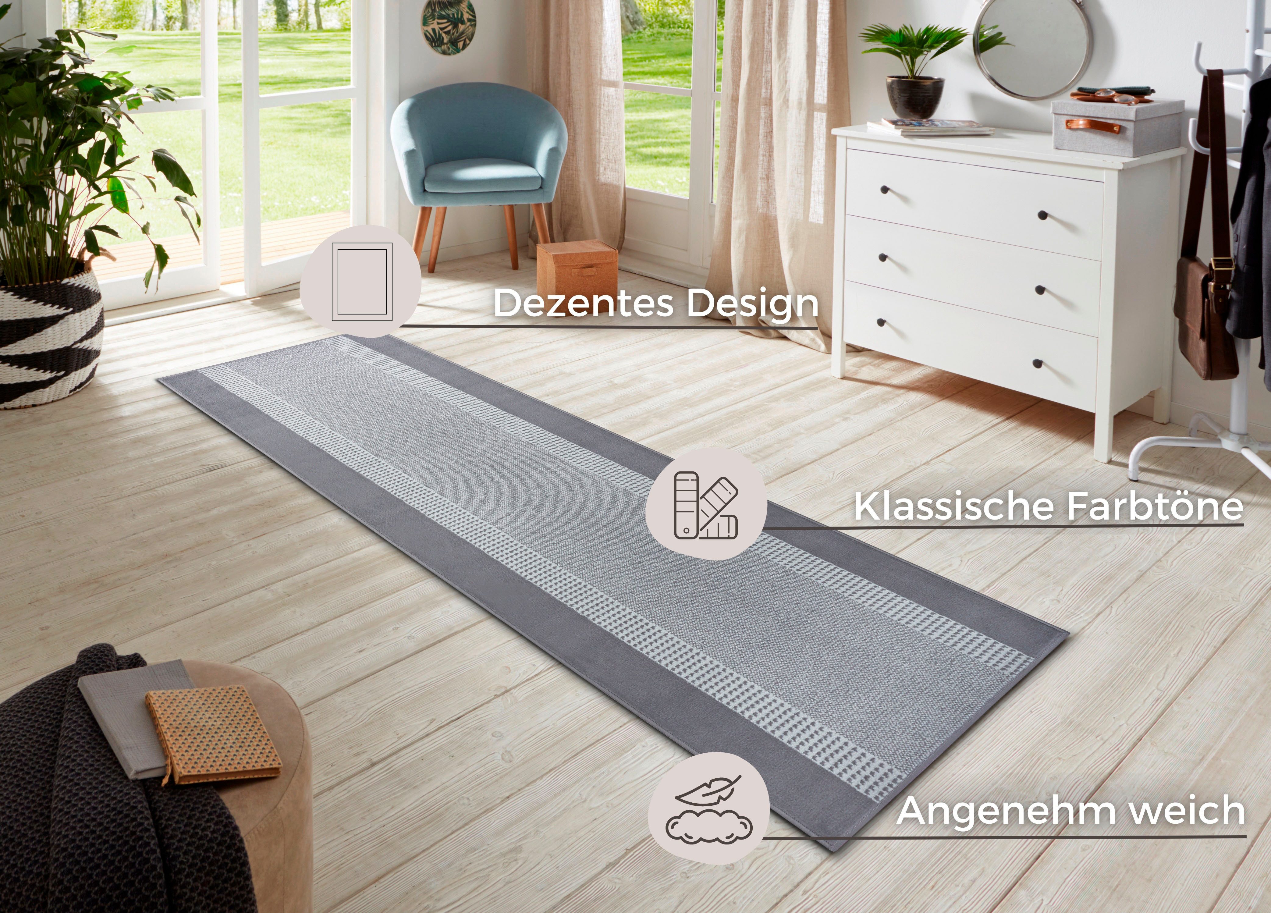 HANSE Home Vloerkleed Band Kortpolig, zacht, loper maten, woonkamer, slaapkamer, eetkamer
