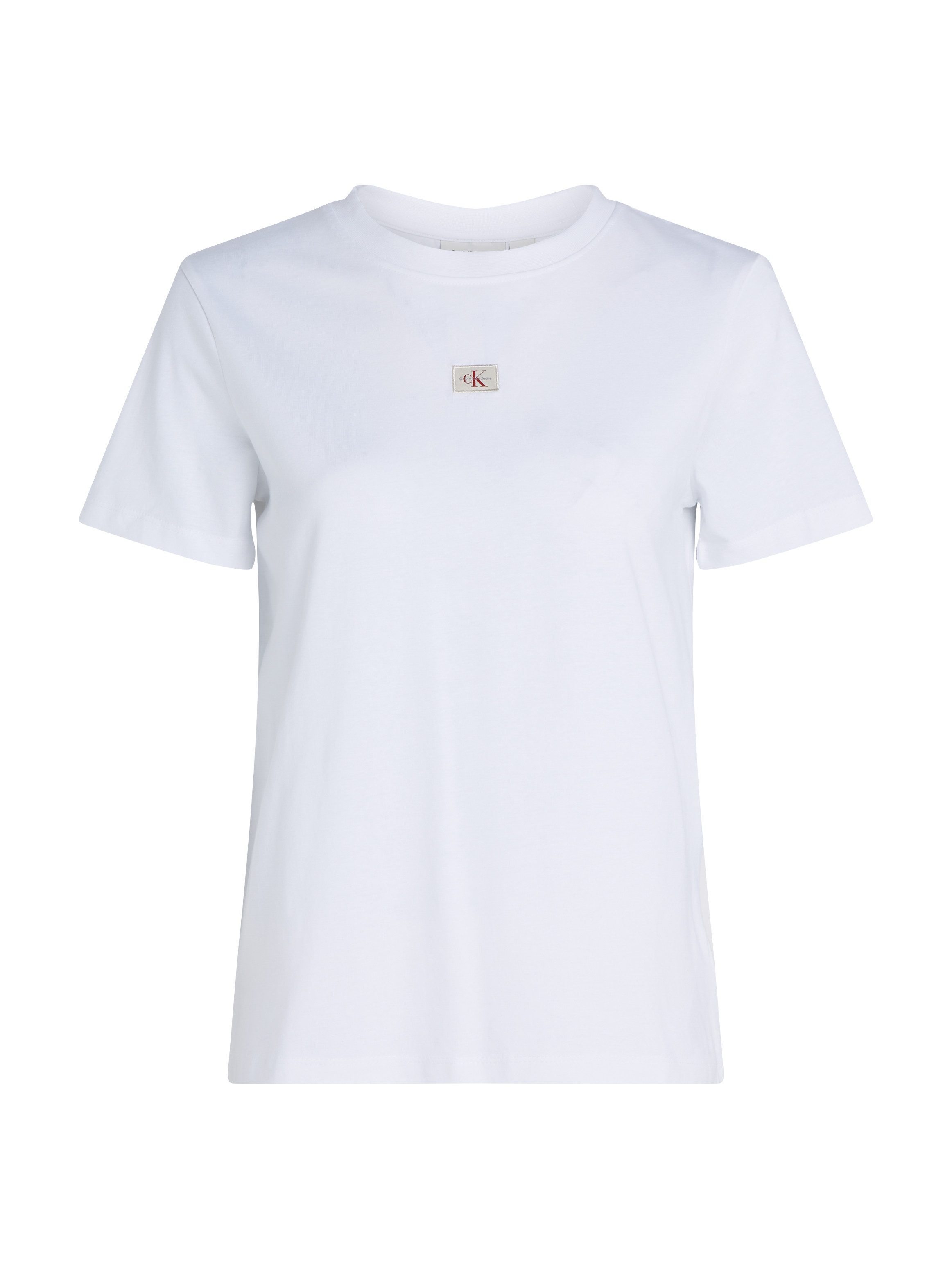 Calvin Klein Shirt met ronde hals WOVEN LABEL REGULAR JERSEY TEE