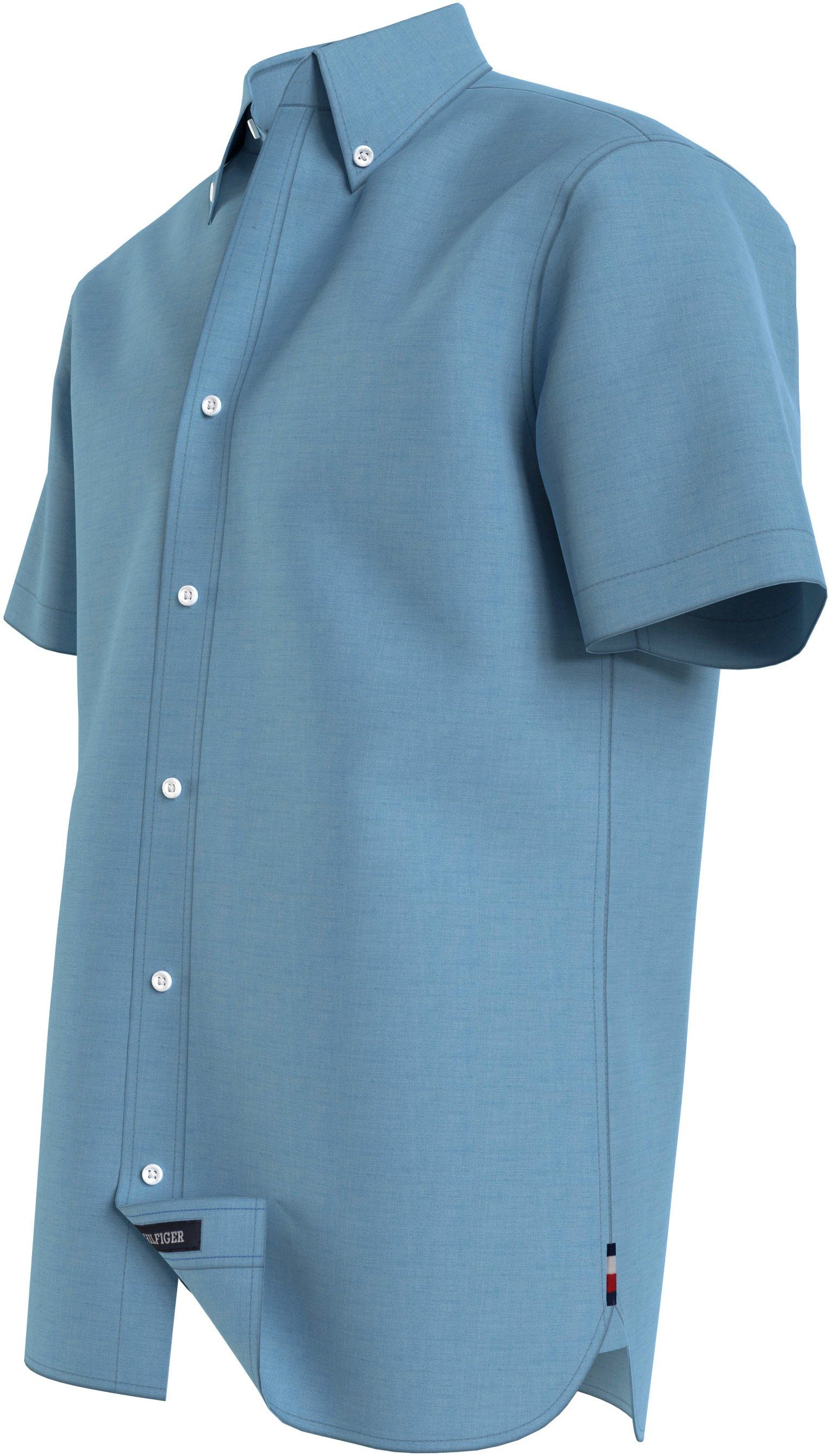 Tommy Hilfiger Overhemd met korte mouwen PIGMENT DYED LINEN RF SHIRT