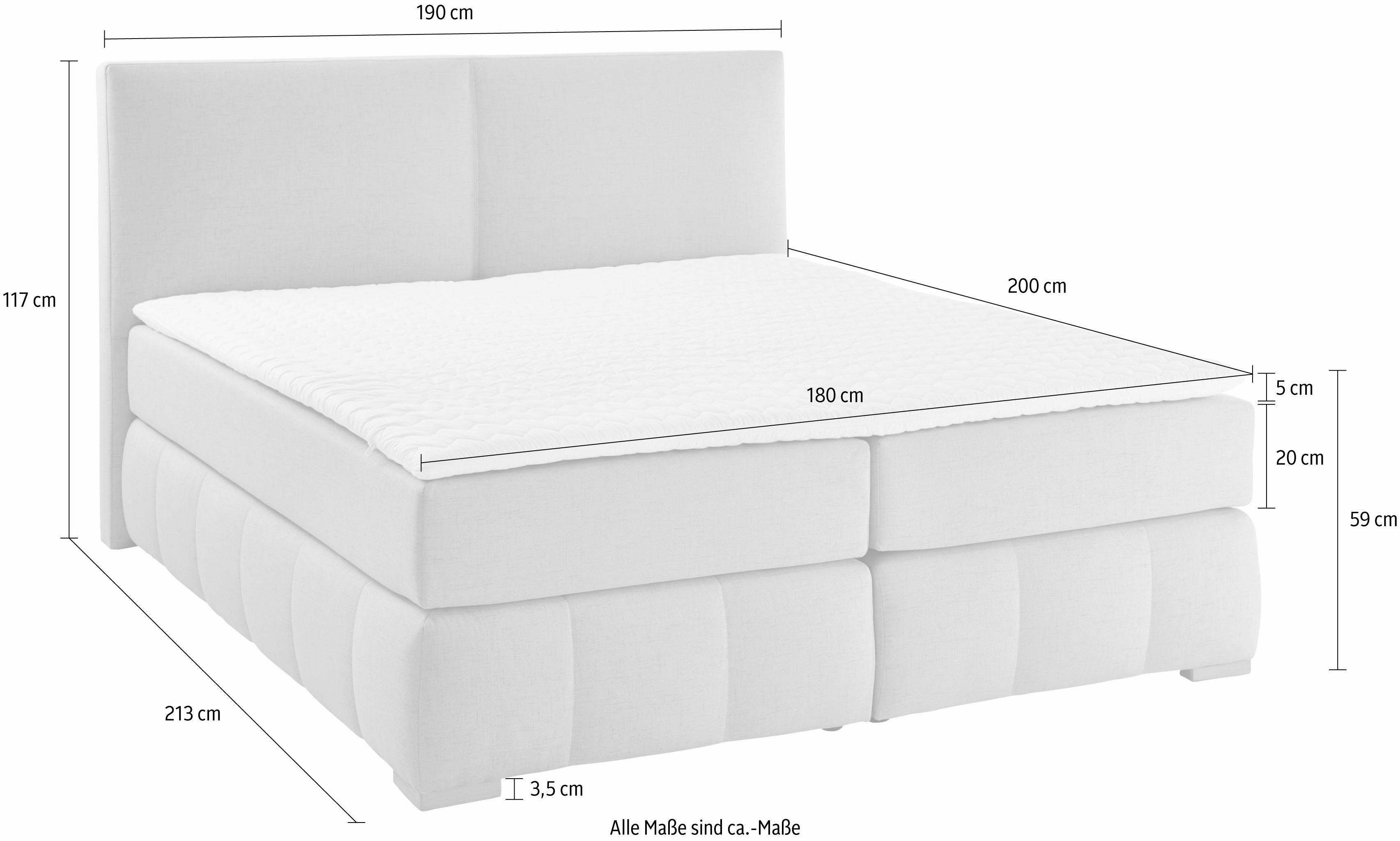 Guido Maria Kretschmer Home&Living Boxspring Wehma incl. matrastopper voor 3 verschillende matrassen, ook in fluwelen stof