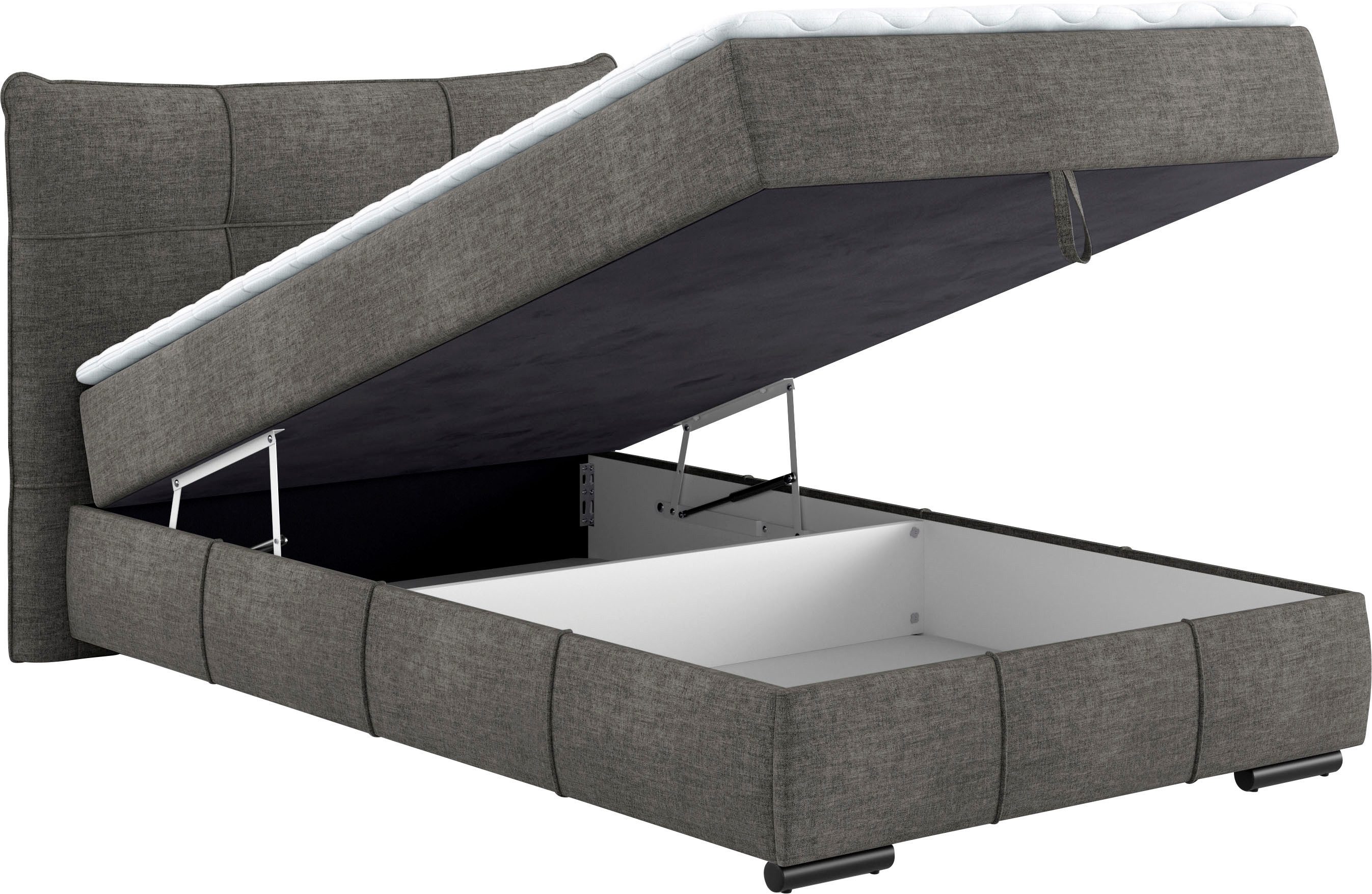 Mr. Couch Boxspring Brewdley met bedkist, incl. matras Topmatras en sierkussen, in verschillende hardheden beschikbaar