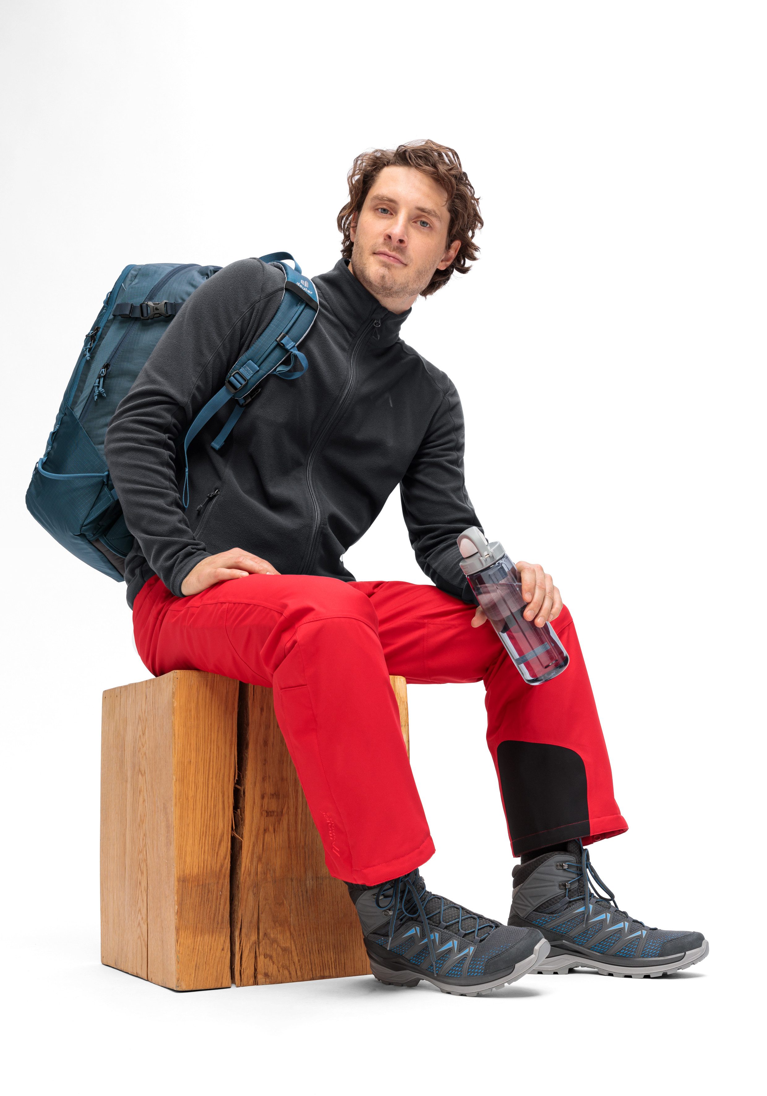 Maier Sports Fleecejack Dennis Jacket M Heren midlayer, onderhoudsvriendelijk fleece met 2 ritszakken