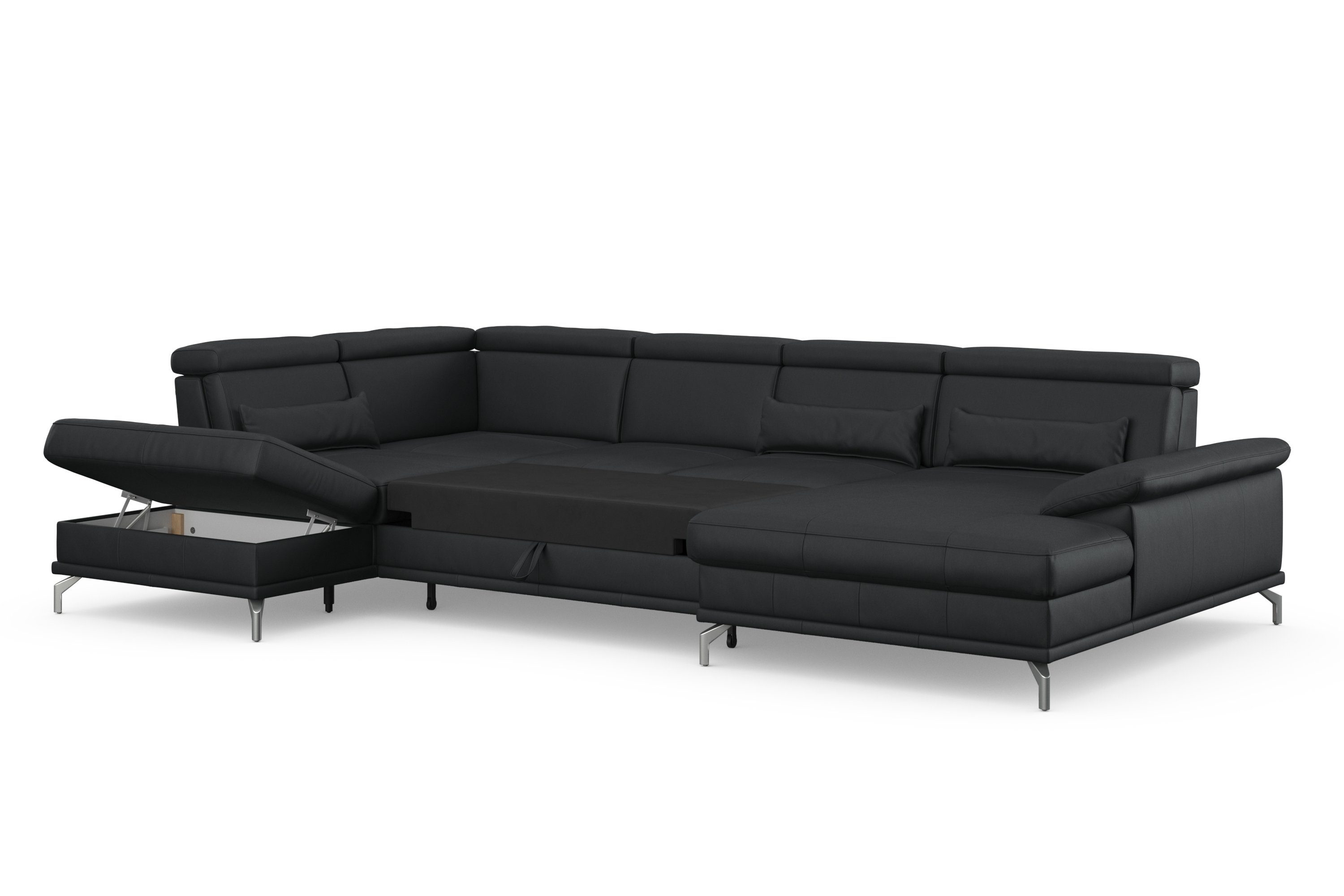 sit&more Zithoek Cabrio U-vorm, met zitdiepteverstelling, arm- en hoofdsteunverstelling