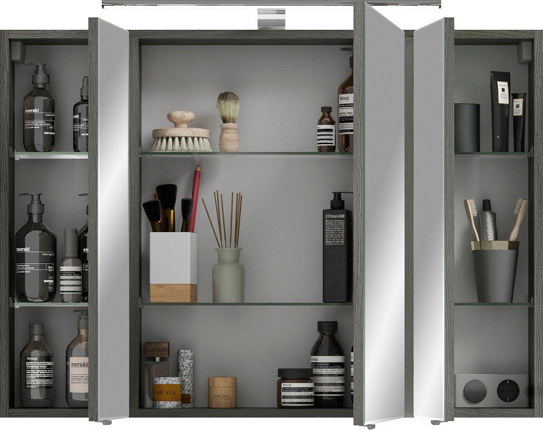 Saphir Spiegelkast 6005 Sprint badkamermeubel, 3 spiegeldeuren, 6 legplanken, 98 cm breed