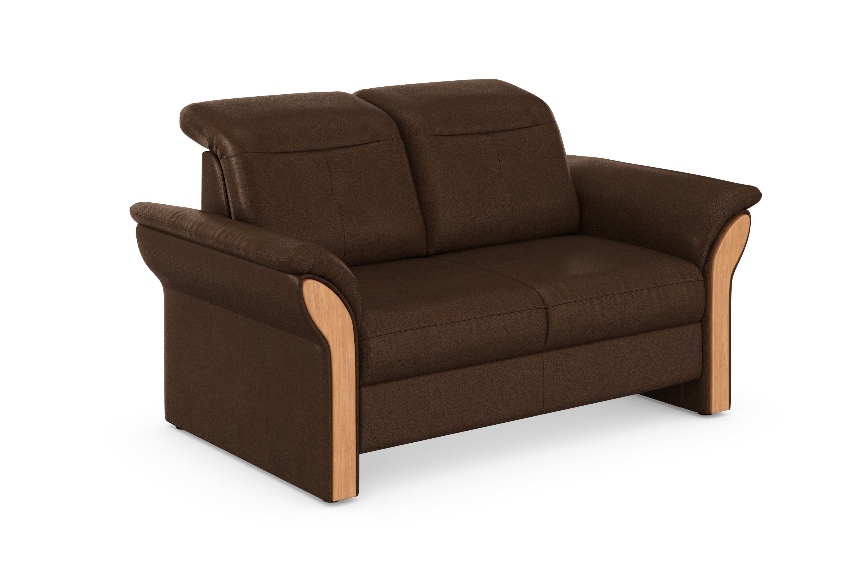 Home affaire 2-zitsbank Dangast Verstelbare hoofdsteun, houten frontlijsten, naar keuze ook in Easy clean bekleding