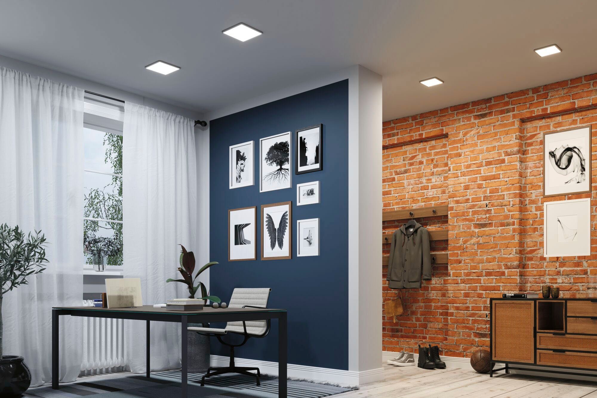 Paulmann Ledinbouwlamp Veluna VariFit Edge IP44 vierkant 160x160mm 1100lm 3000K Wit dimbaar (1 stuk)