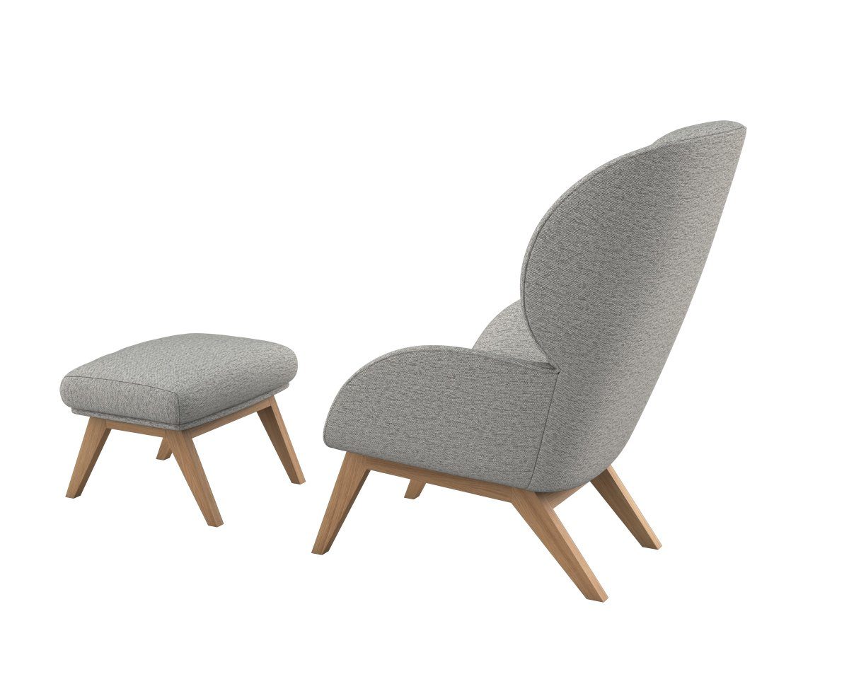 FLEXLUX Oorfauteuil Adria Stijl & comfort, organische vorm, eikenhouten voet