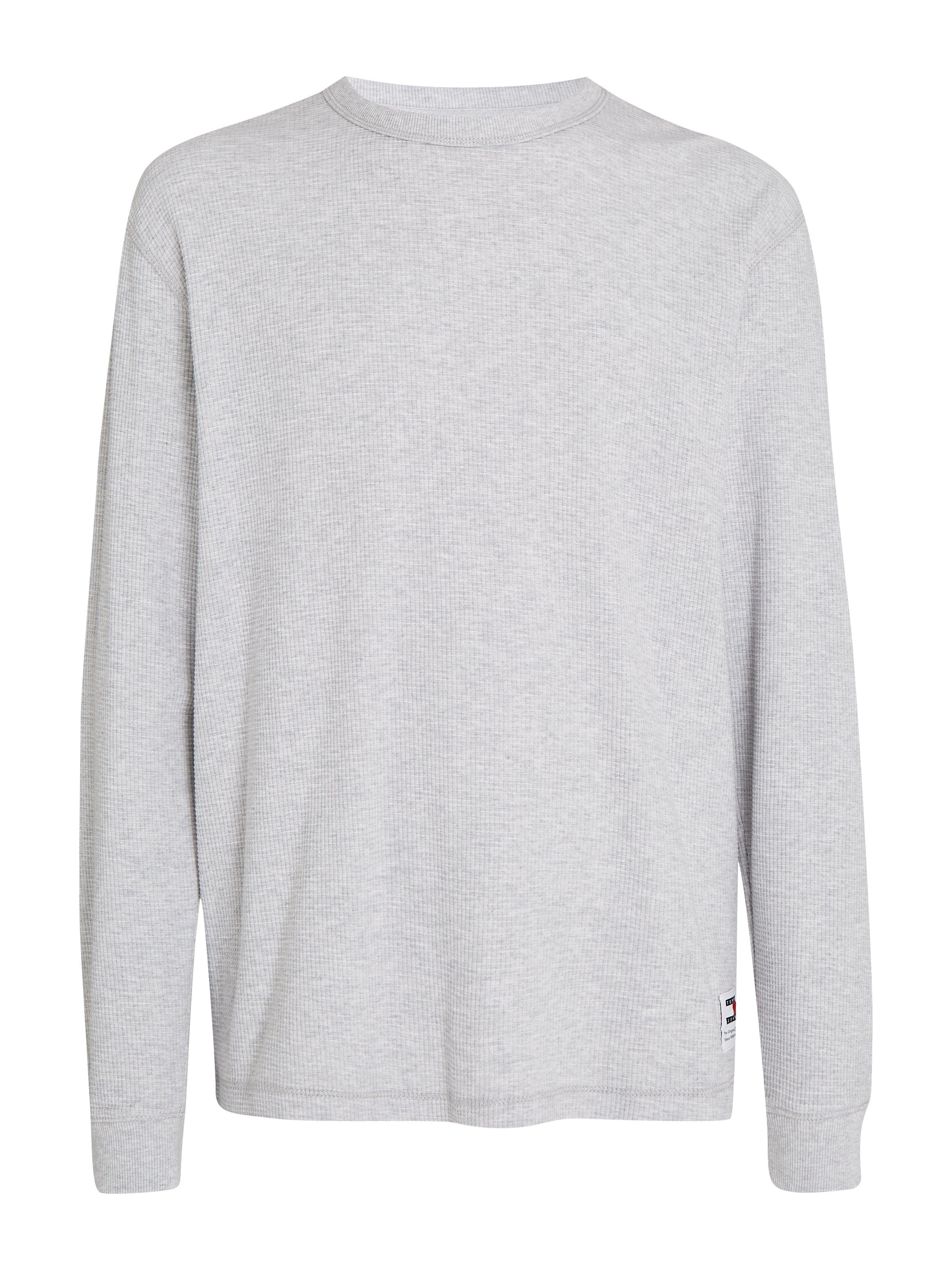 TOMMY JEANS Shirt met lange mouwen TJM REG LS WAFFLE TEE met merklabel op de tailleband