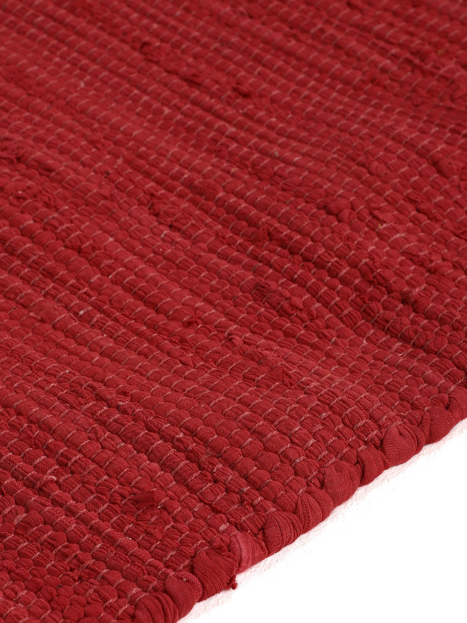 carpetfine Vloerkleed Kelim Chindi uni Tweezijdig te gebruiken kleed, puur katoen, met de hand geweven, unikleuren, met franje