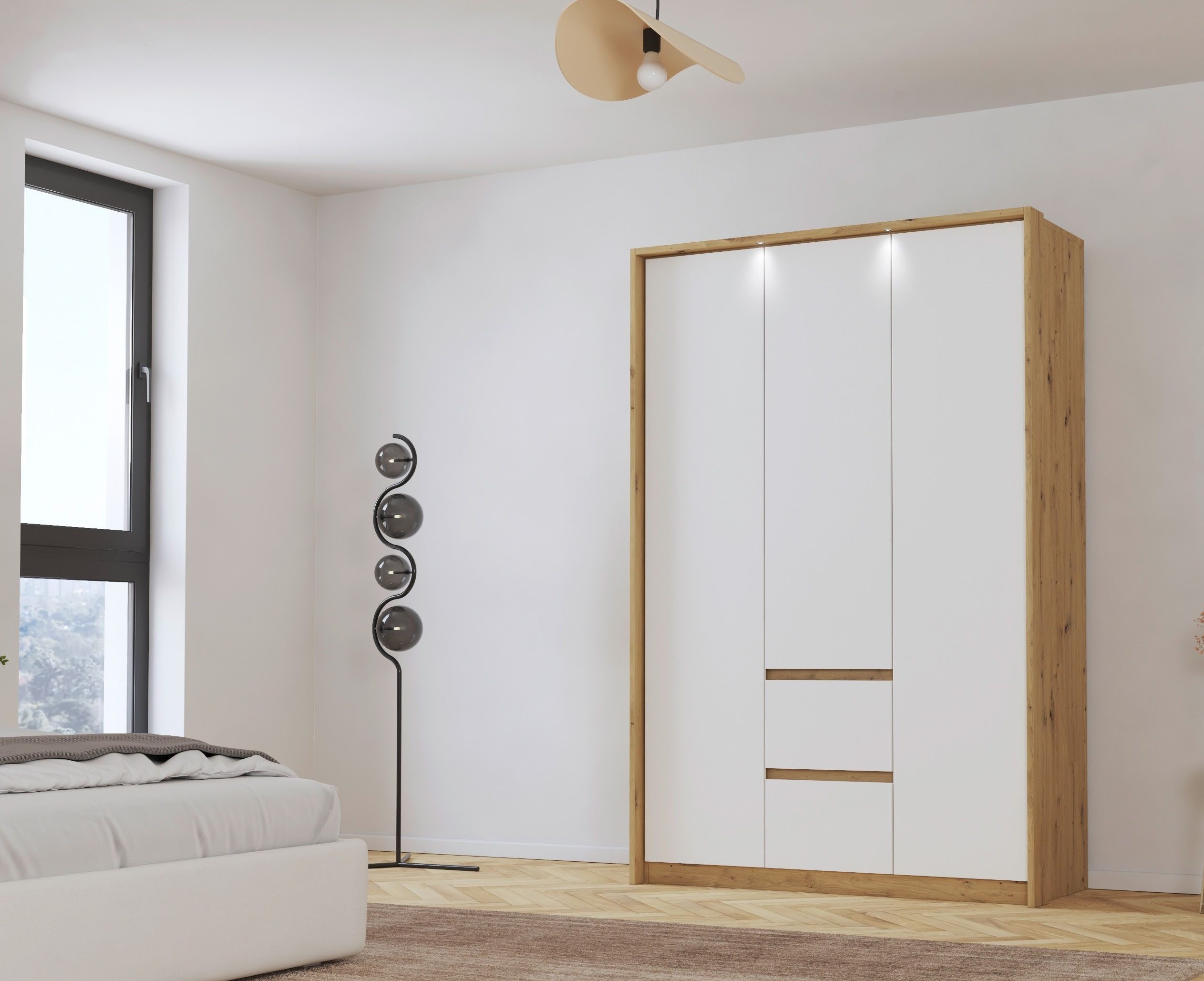 rauch Draaideurkast Mainz met passe-partout optioneel met verlichting, buitendeuren met push-to-openfunctie