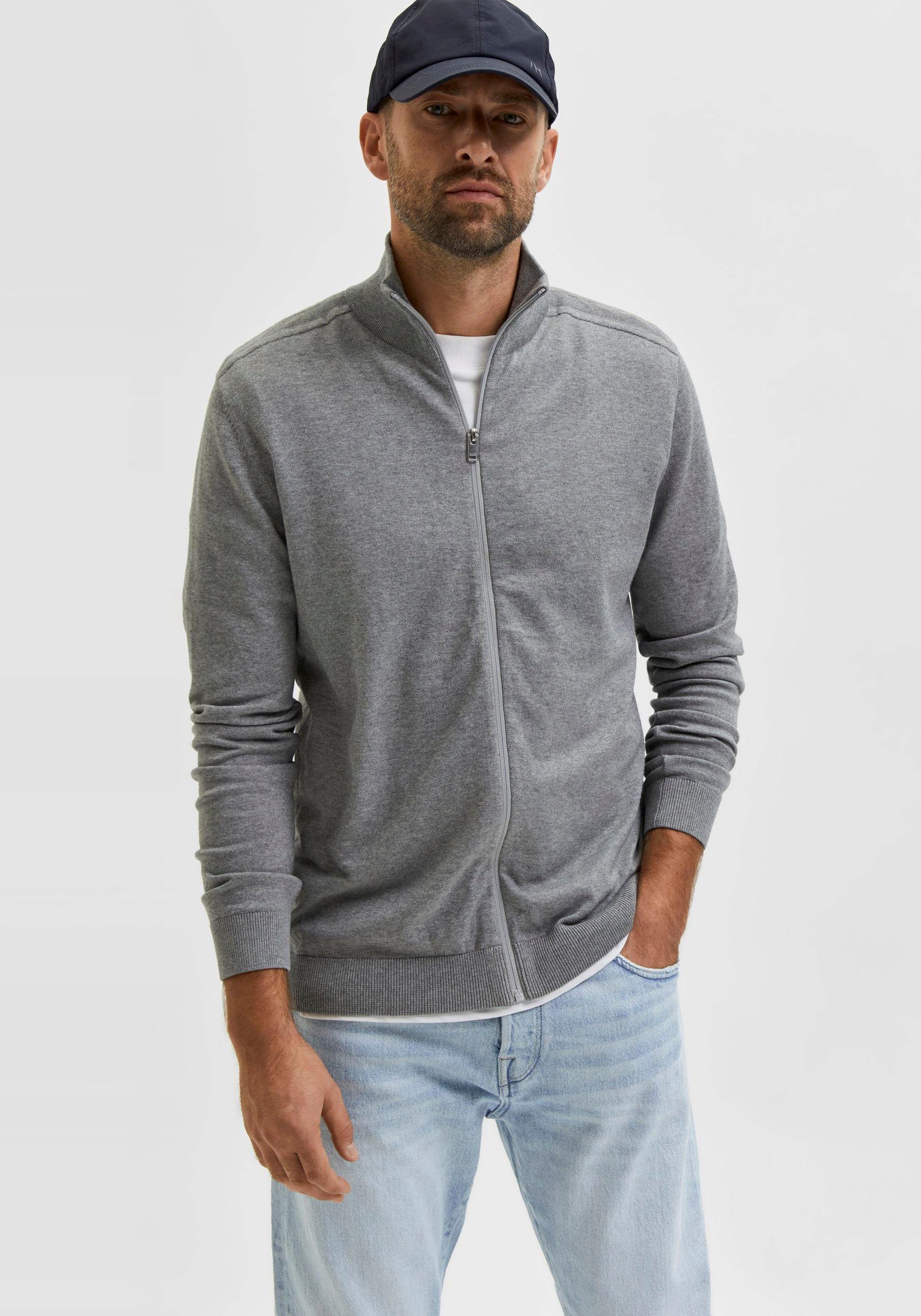SELECTED HOMME Vest SLHBERG FULL ZIP CARDIGAN NOOS
