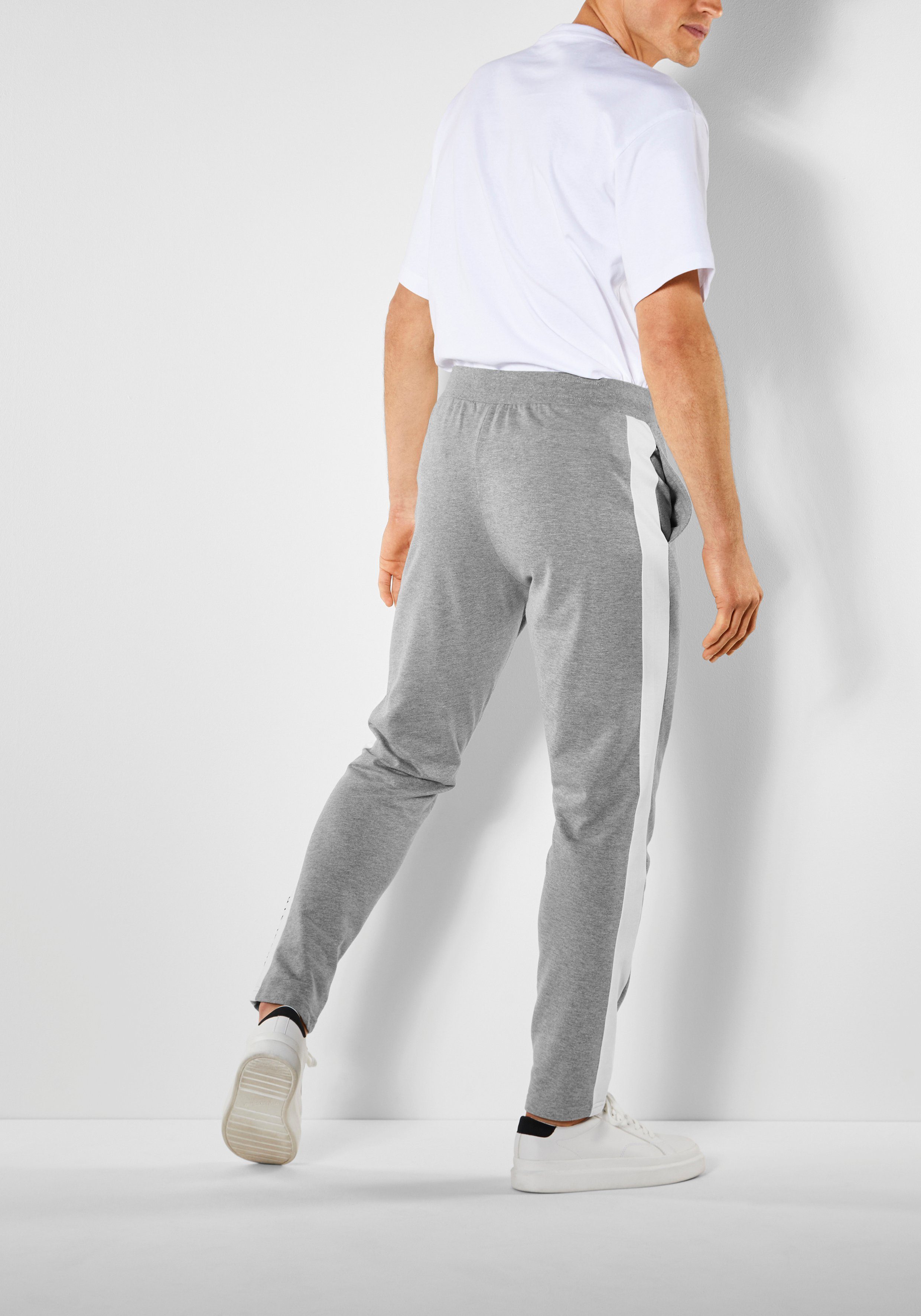 H.I.S Sweatbroek Joggingbroek met zijstreep en logo-print