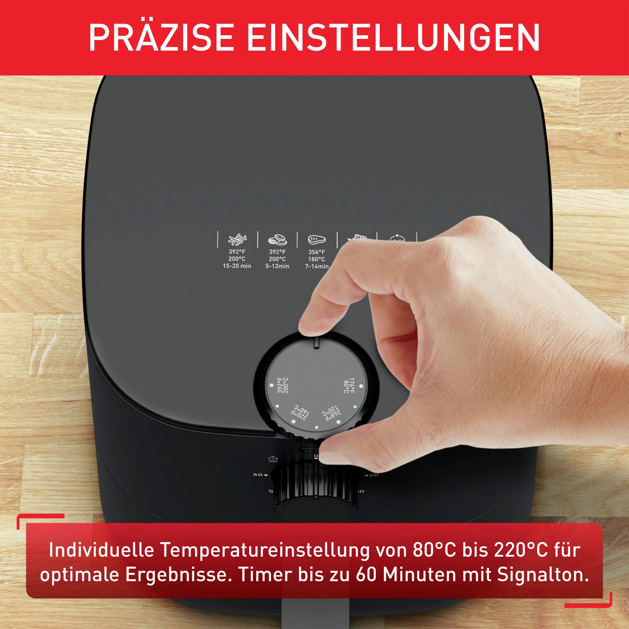 Tefal Airfryer EY1308 Easy Fry Essential compact design, energiebesparend, knapperige resultaten, gezond koken