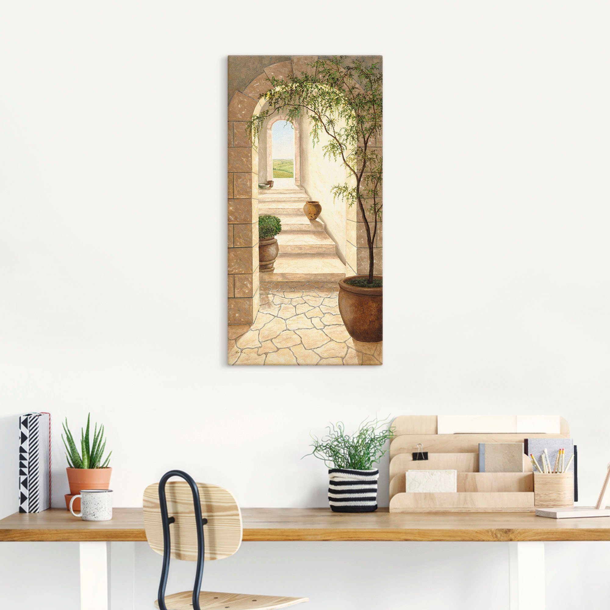 Artland Artprint Toscaanse doorgang als artprint van aluminium, artprint voor buiten, artprint op linnen, poster, muursticker