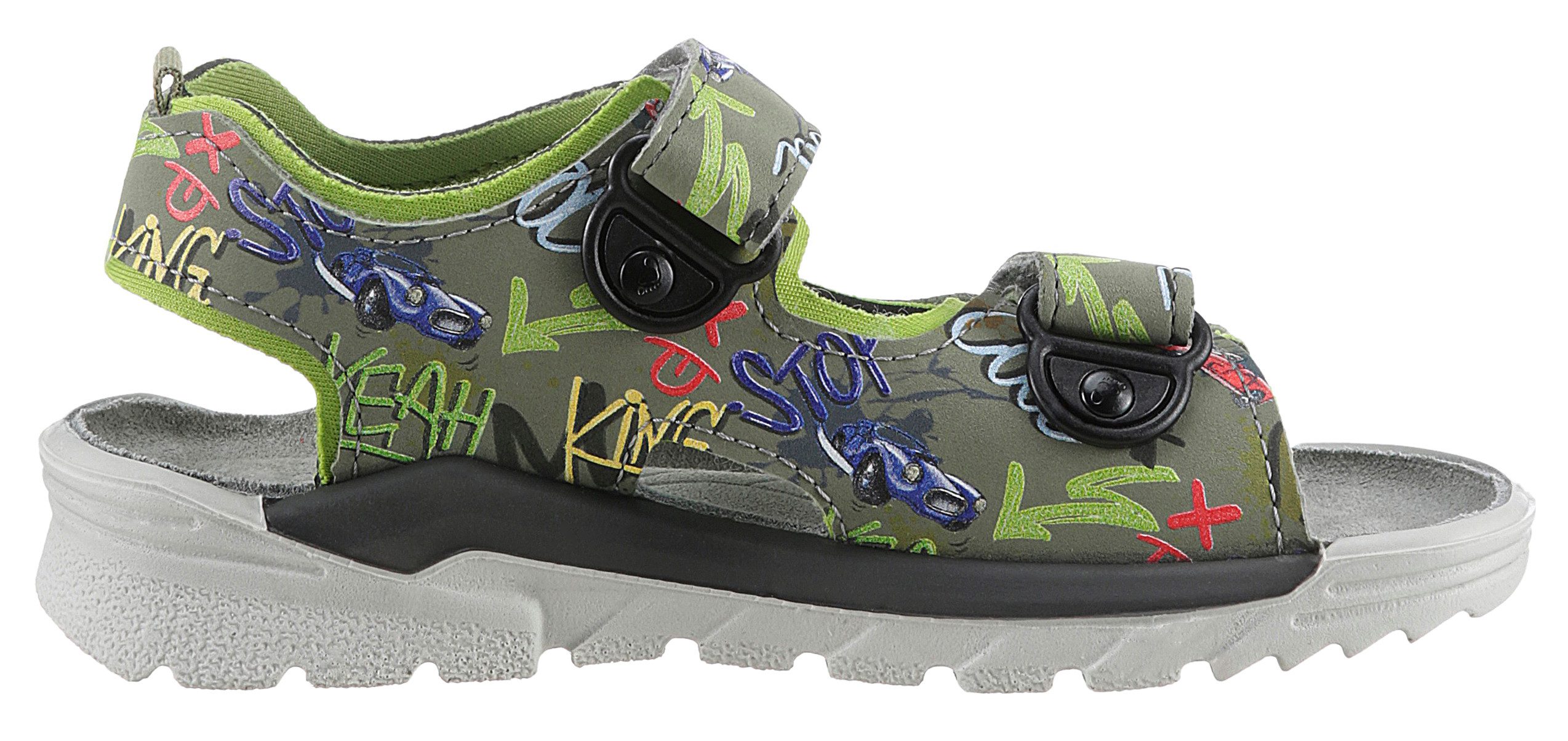 Ricosta Sandalen WAVE WMS: middel , zomerschoen, klittenbandschoen, sandaal, met coole print