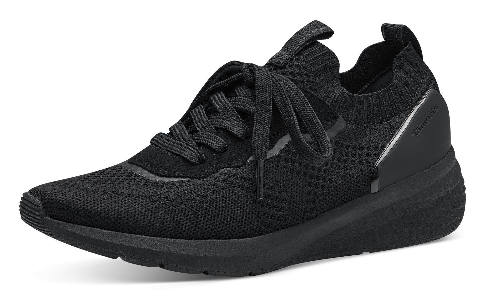 Tamaris Slip-on sneakers vrijetijdsschoen, lage schoen, veterschoen met opgezette sierveters