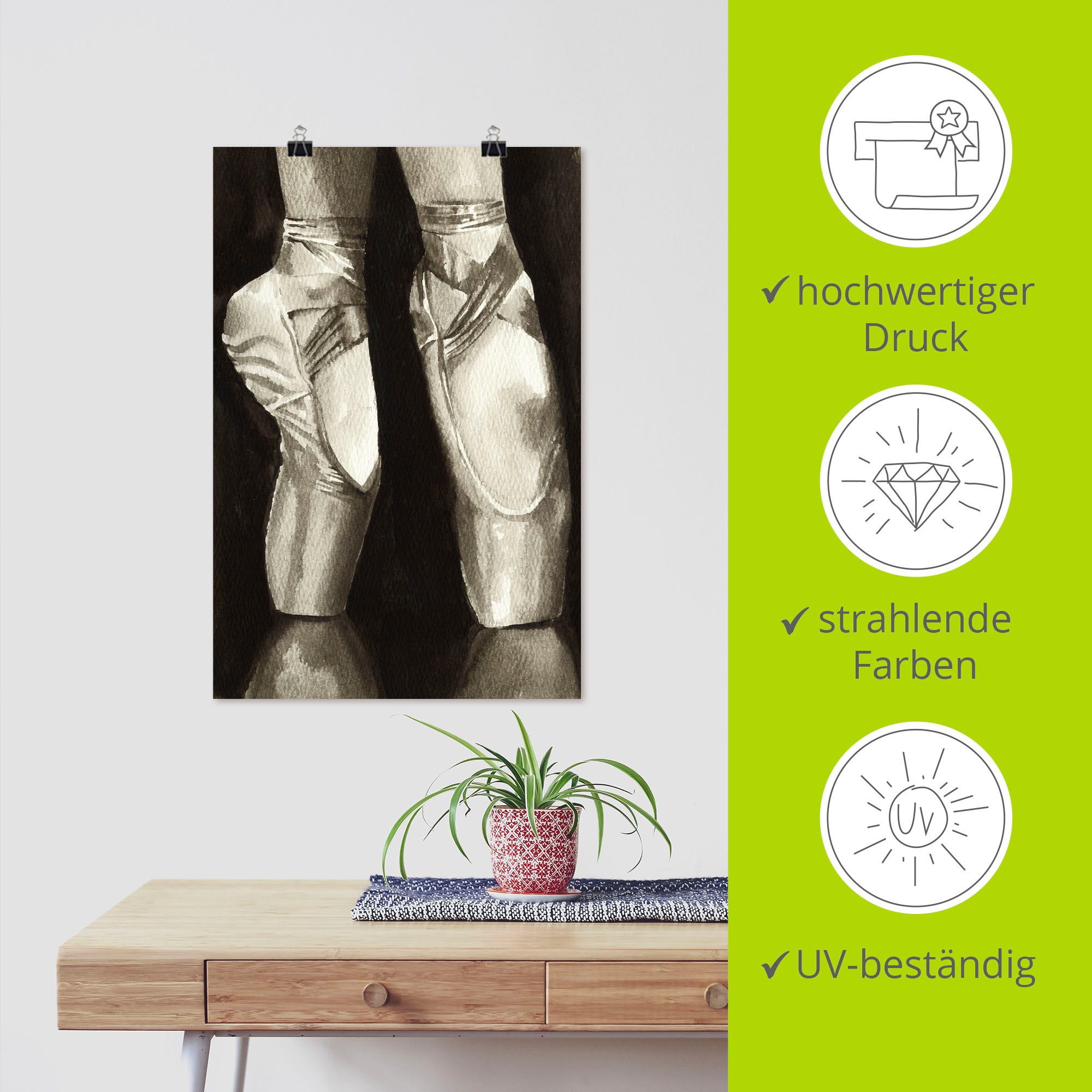 Artland Artprint Balletschoenen II als artprint op linnen, poster in verschillende formaten maten