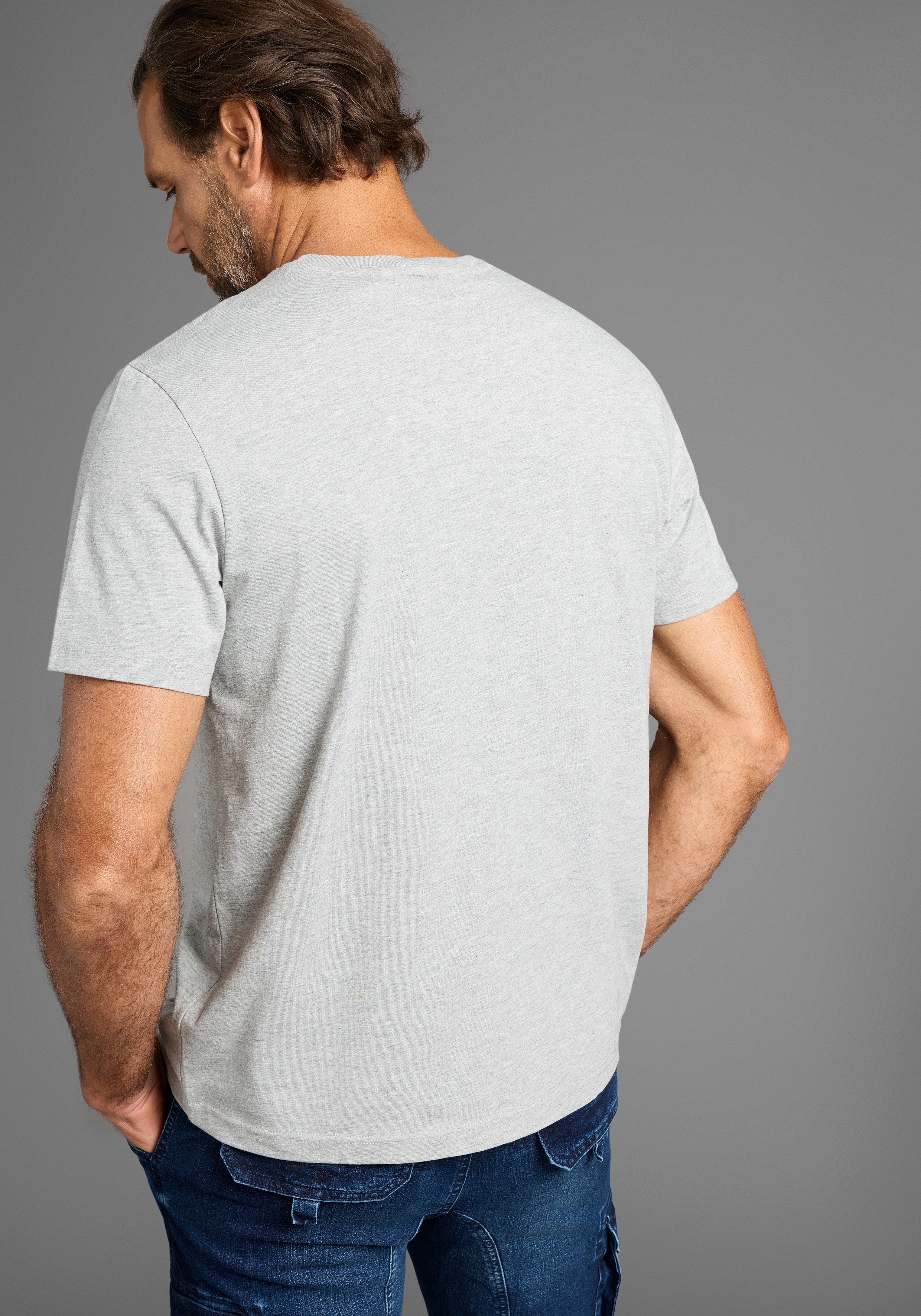 H.I.S T-shirt met trendy merklogo in collage-look