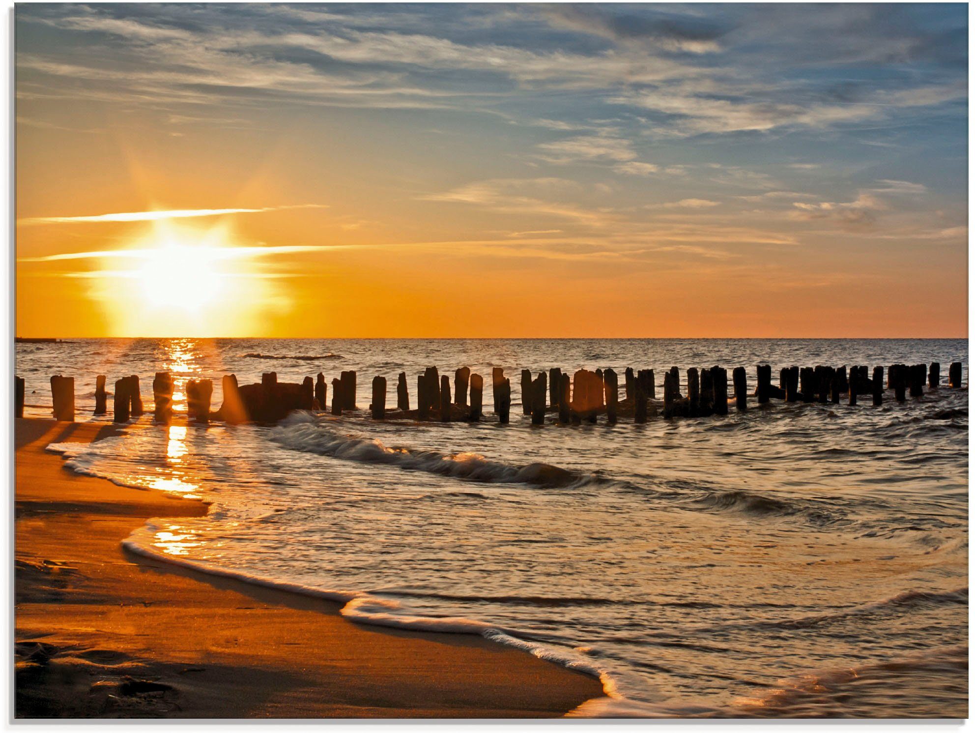 Artland Print op glas Mooie zonsondergang aan het strand (1 stuk)
