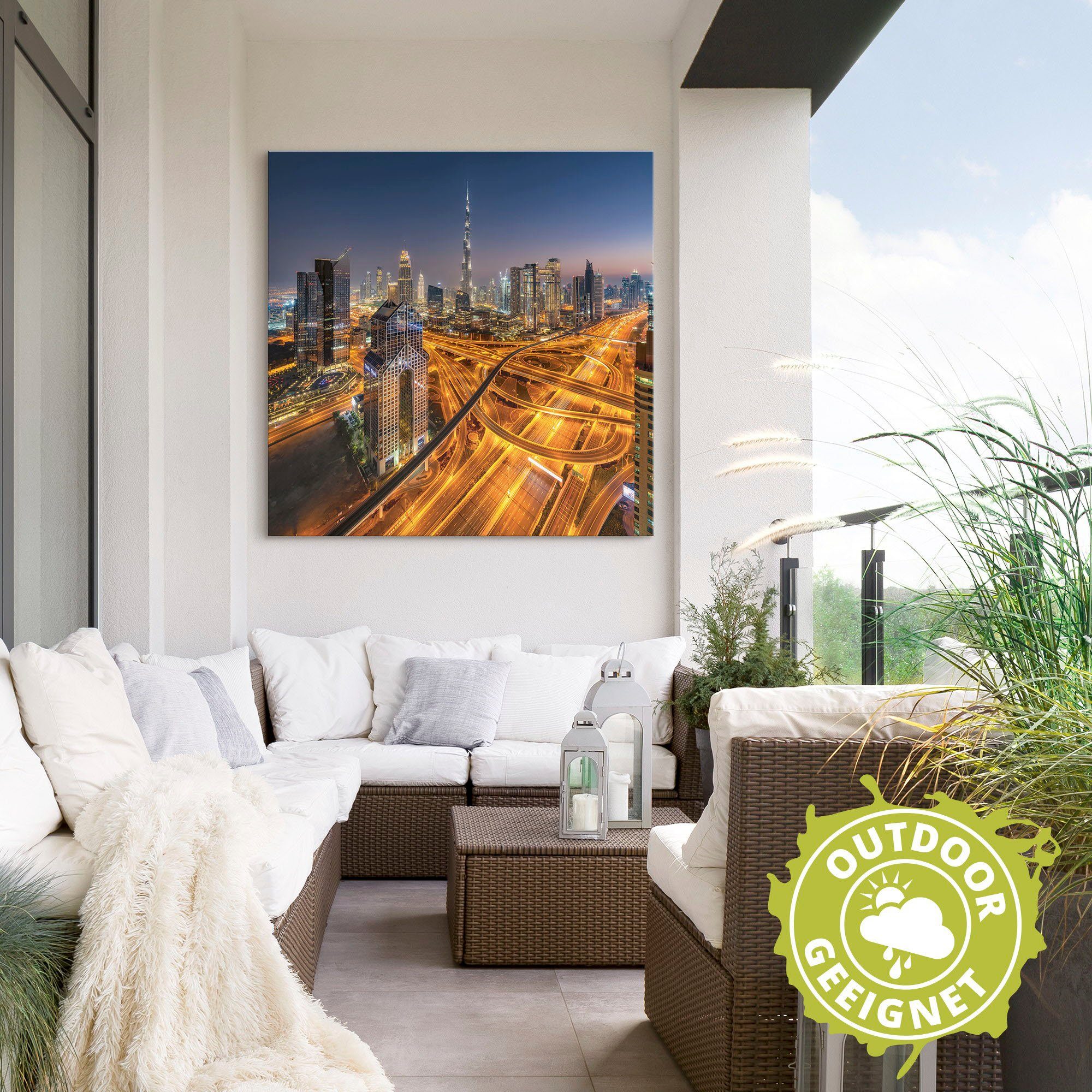 Artland Artprint Skyline Dubai als artprint van aluminium, artprint voor buiten, muursticker in diverse maten