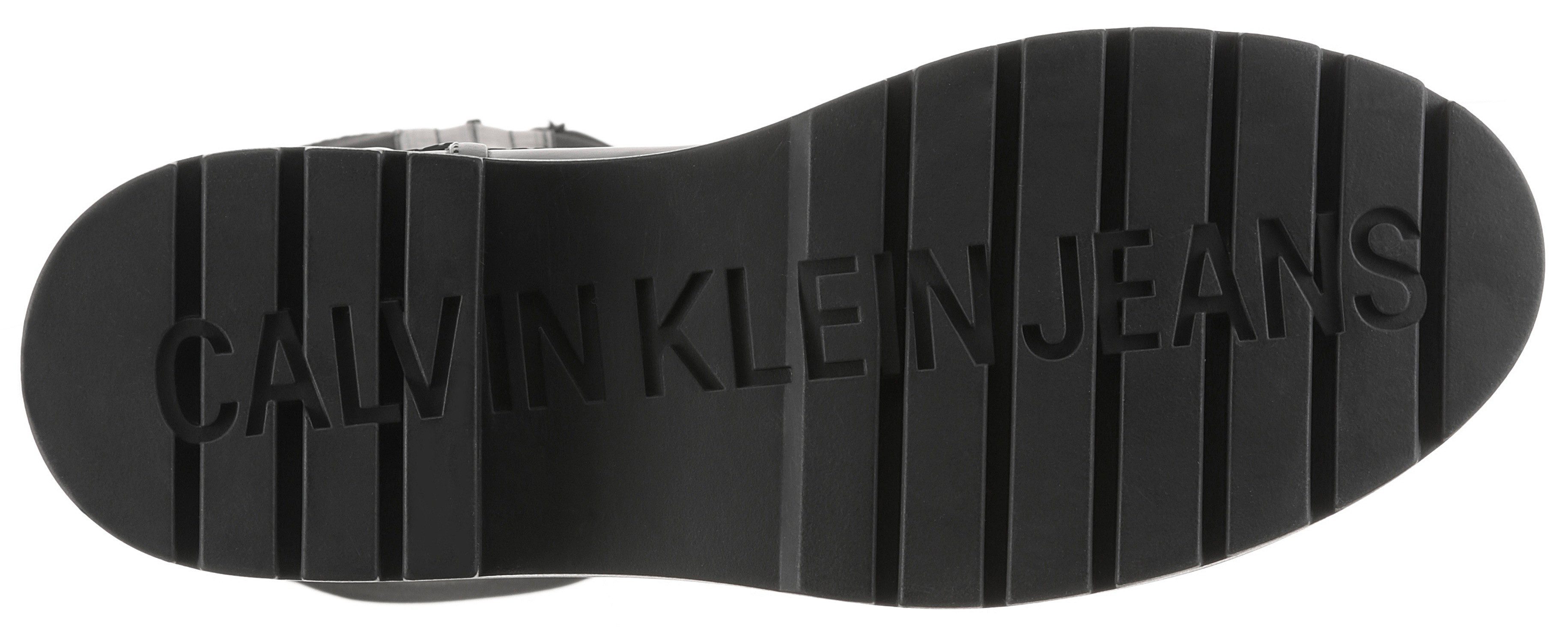 Calvin Klein Laarzen HIGH RAINBOOT NEOPRENE Lange laars, regenlaars, blokhak, met aantreklus
