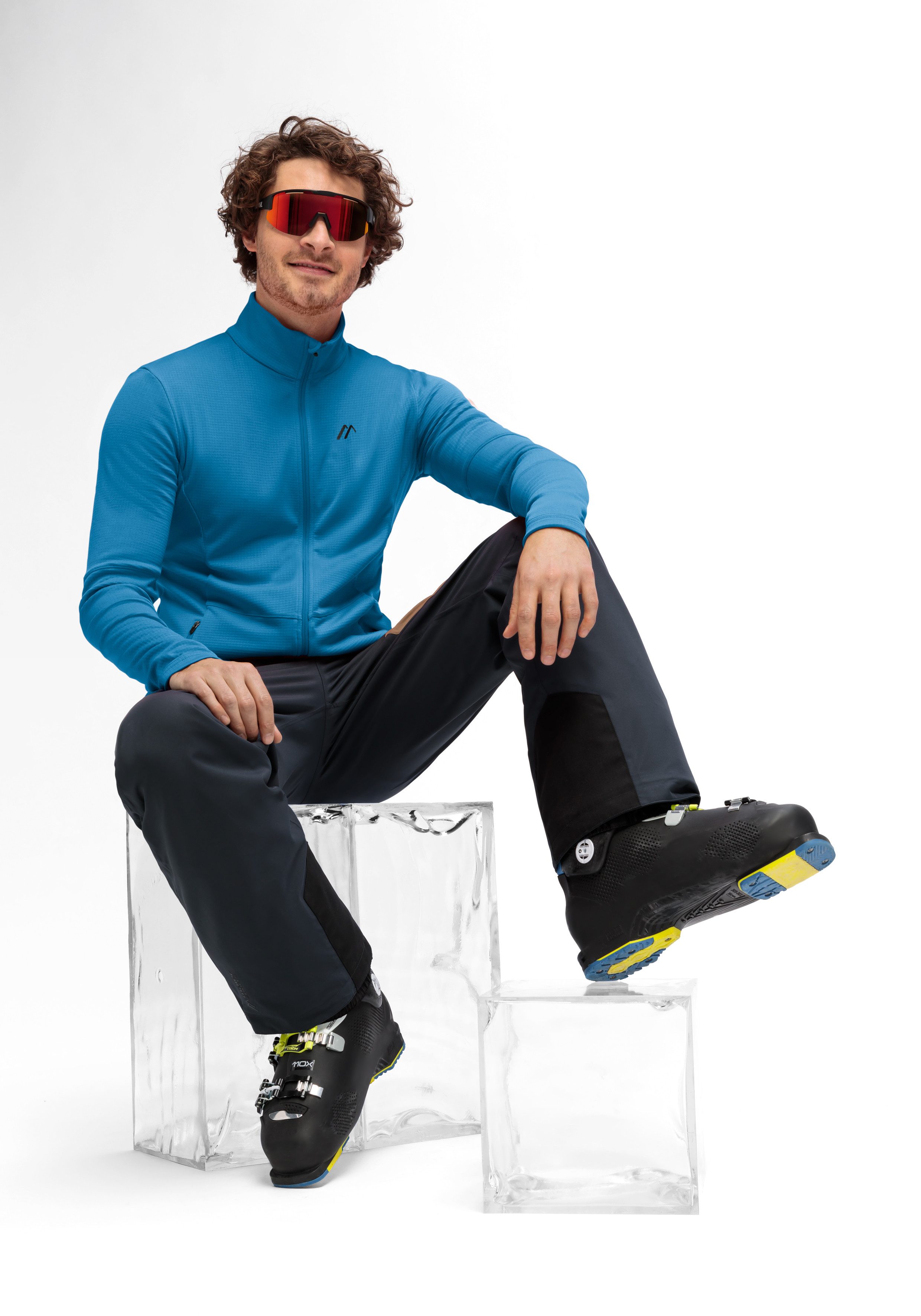 Maier Sports Fleecejack Sinaia M Heren midlayer, ademend en sneldrogend, slim fit