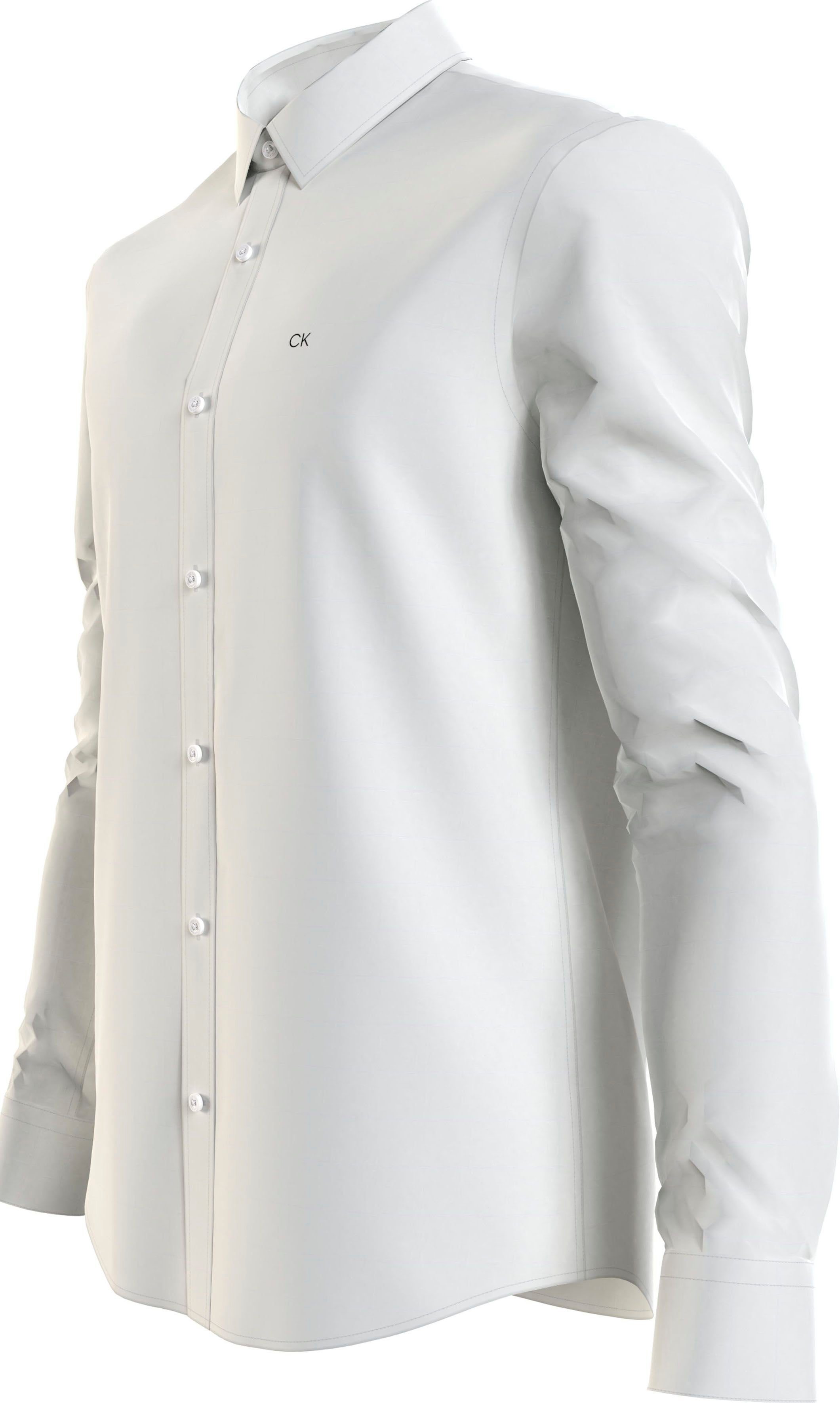 Calvin Klein Businessoverhemd STRETCH POPLIN SLIM SHIRT met calvin klein-logo op de borst