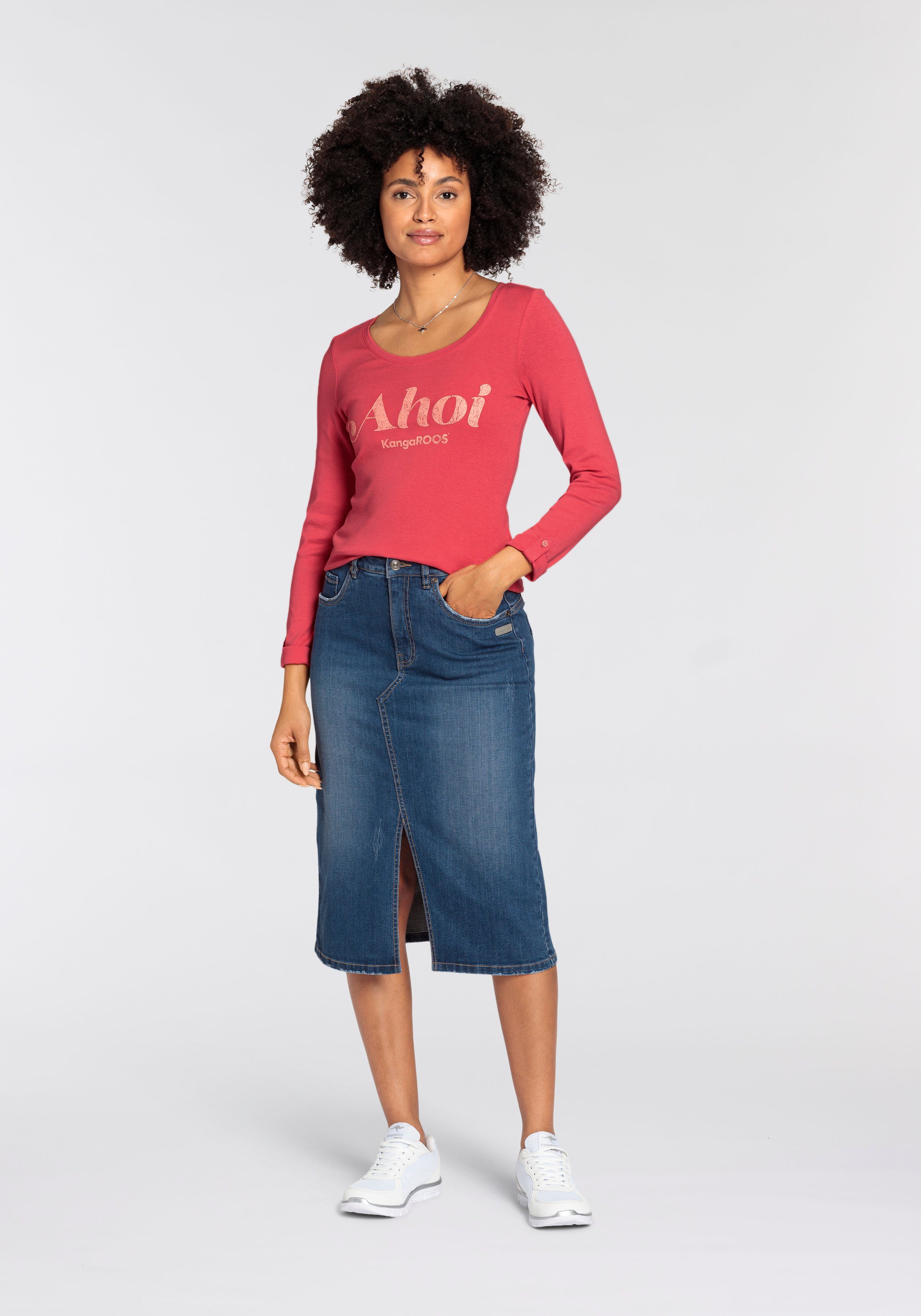 KangaROOS Jeans rok in midi-lengte met split