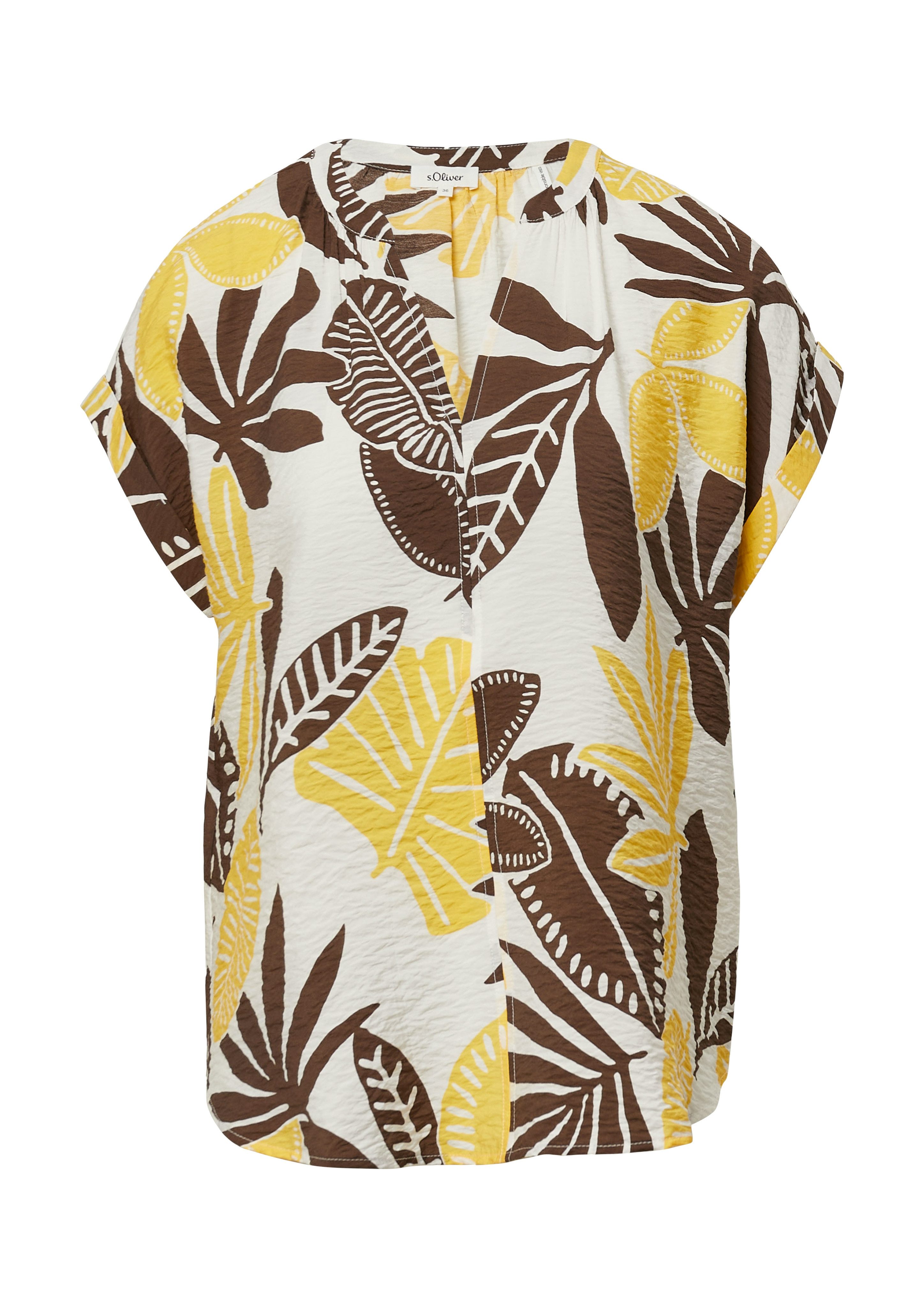 s.Oliver Gedessineerde blouse met rimpeldetails