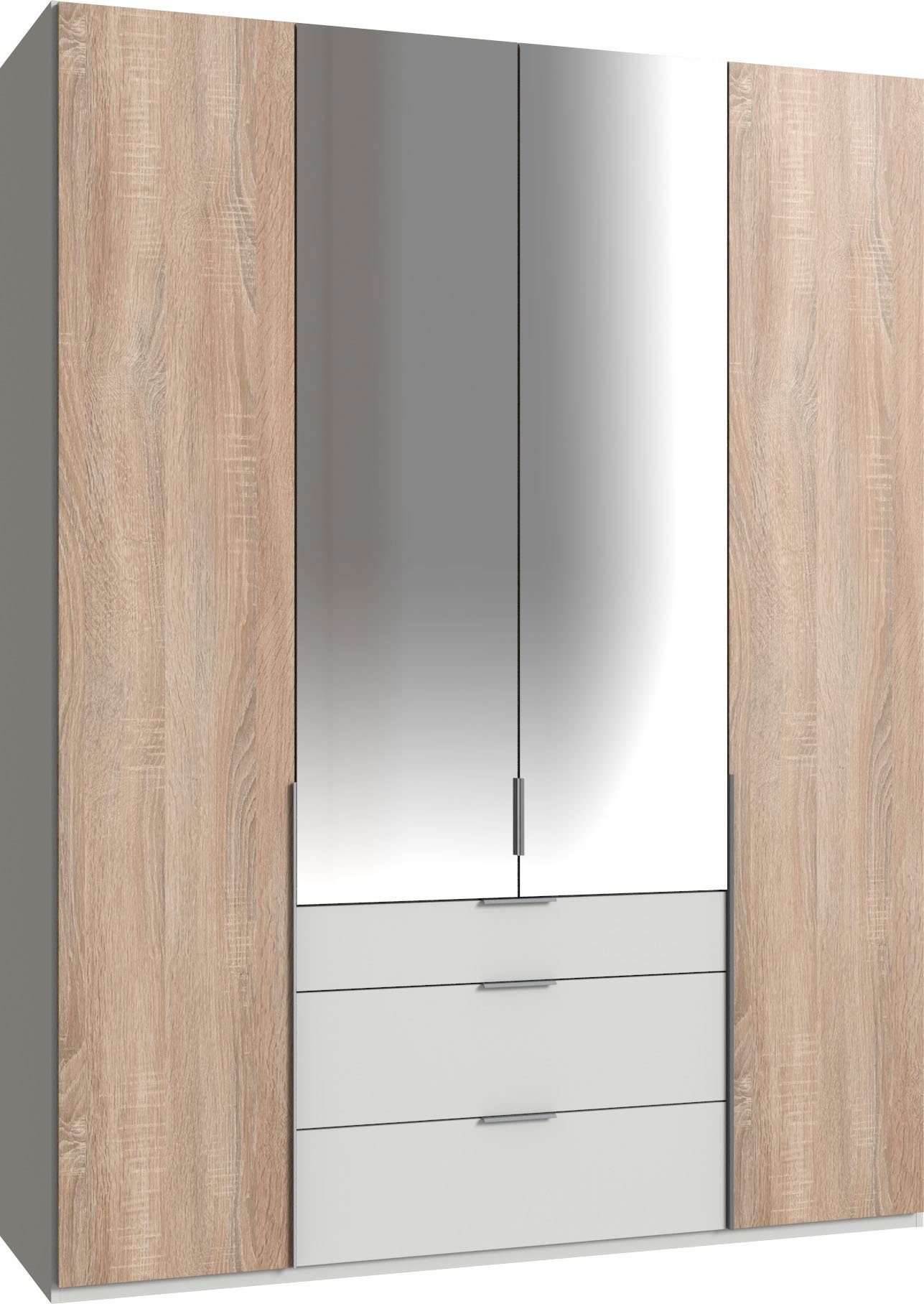 Wimex Kledingkast New York met spiegeldeur kledingkasten maat 180 cm x 236 cm x 58 cm wit