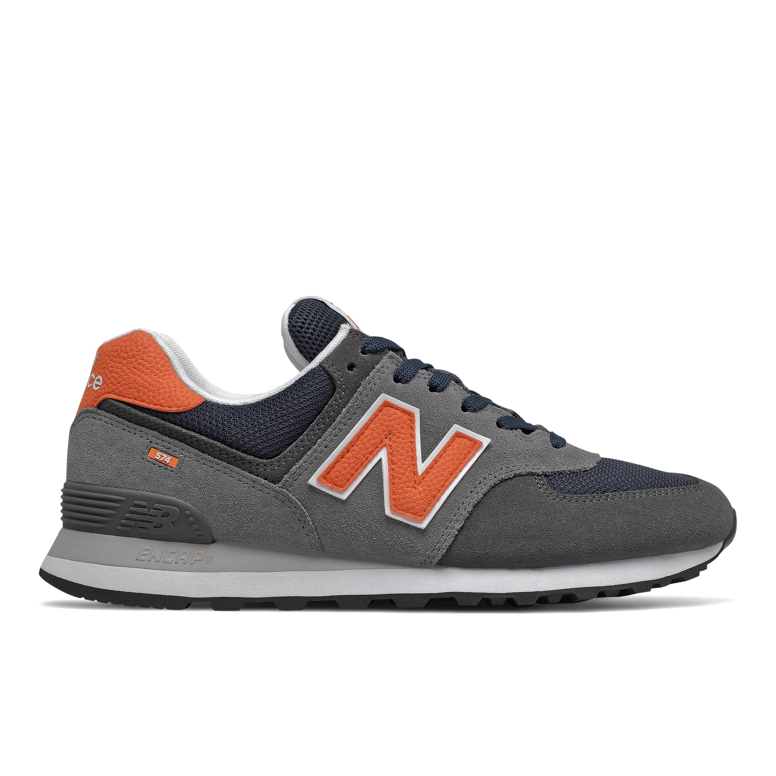 New Balance 574 sneakers grijs-donkerblauw-oranje