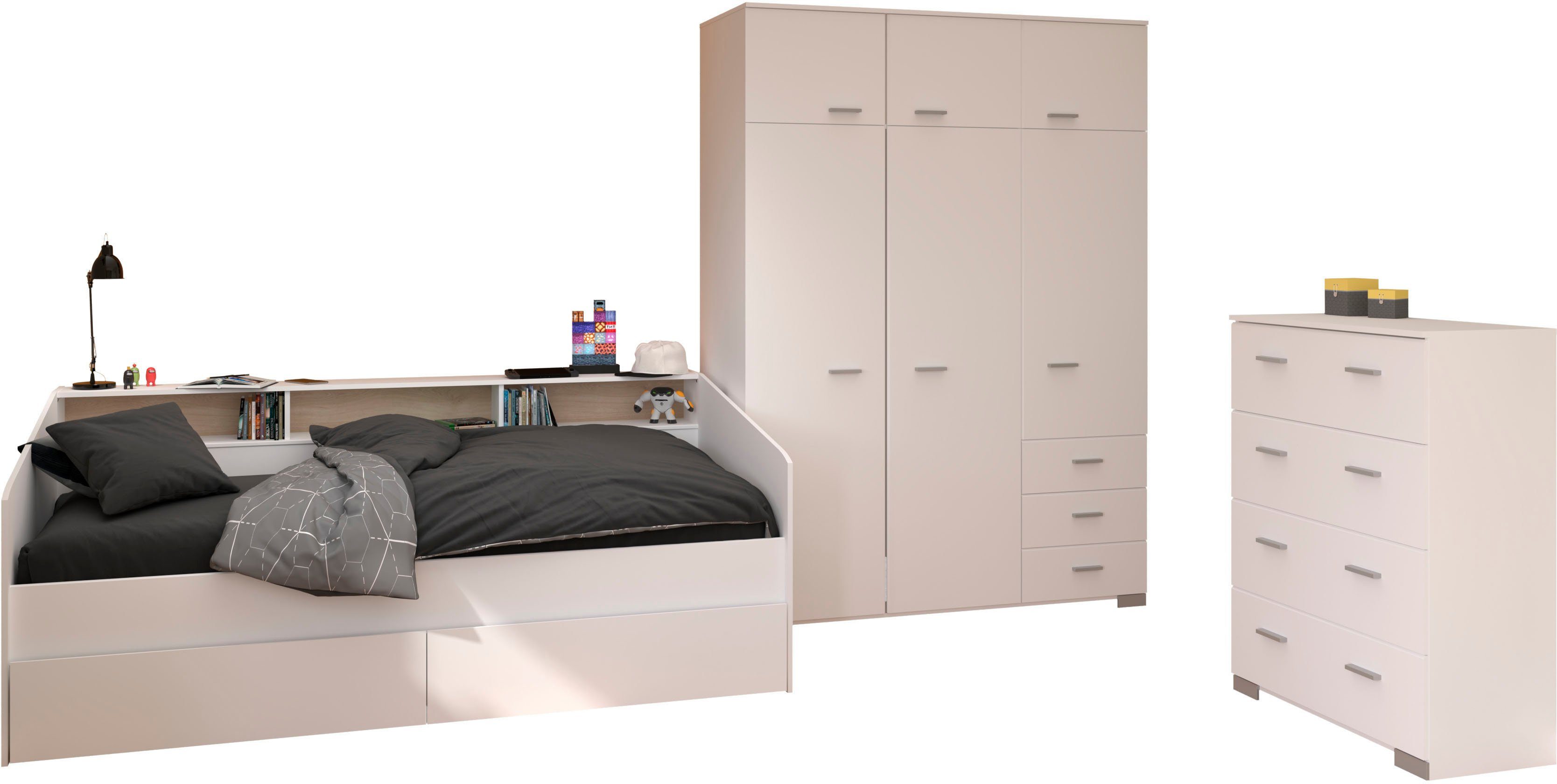 Parisot Tienerkamerset Sleep 41 Achterwanden van de vakken aan het bed draaibaar (set, 4-delig)