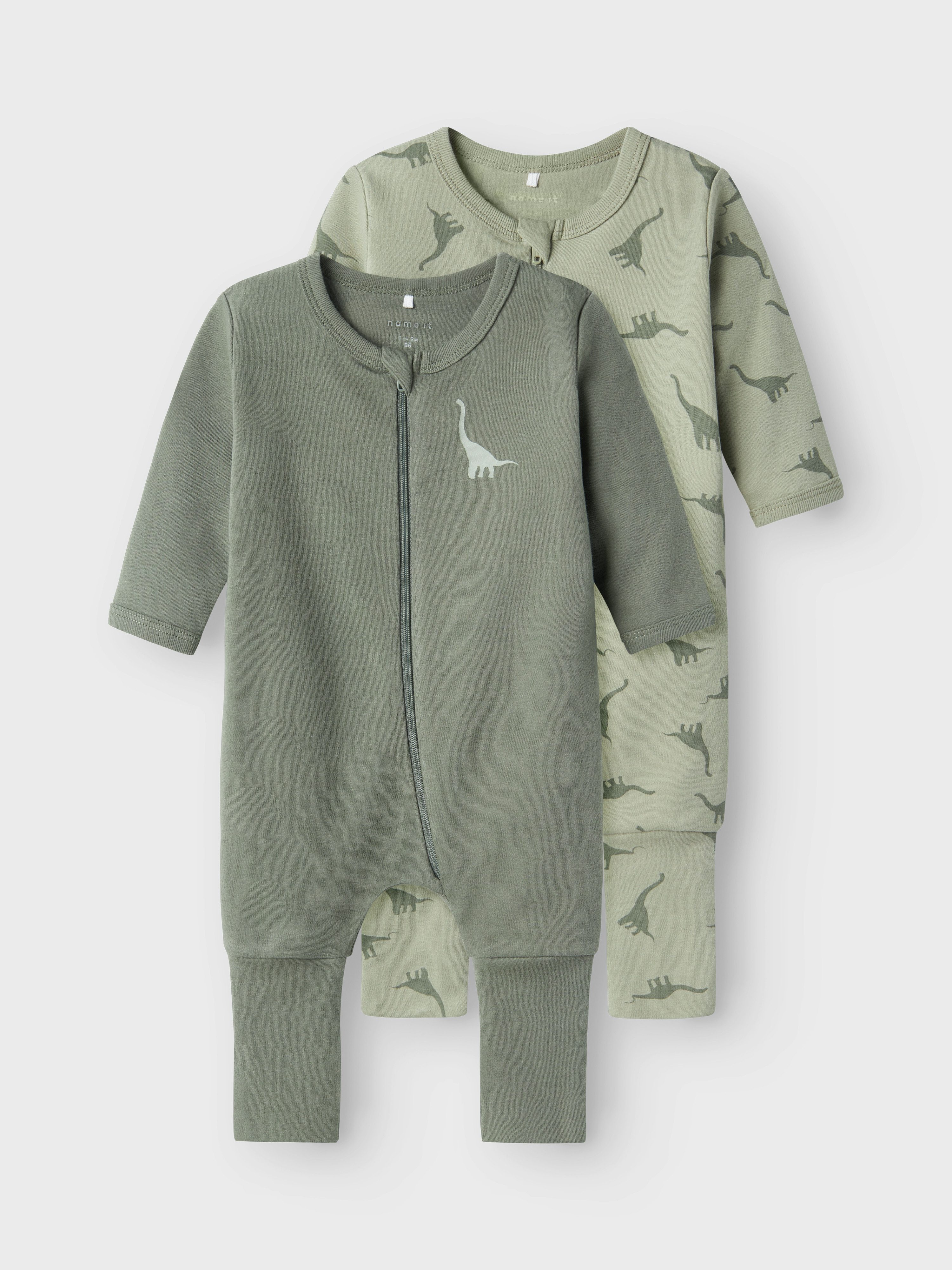 Name It Pyjama NBMNIGHTSUIT 2P ZIP FF GREEN DINO NOOS (set, 2-delig)