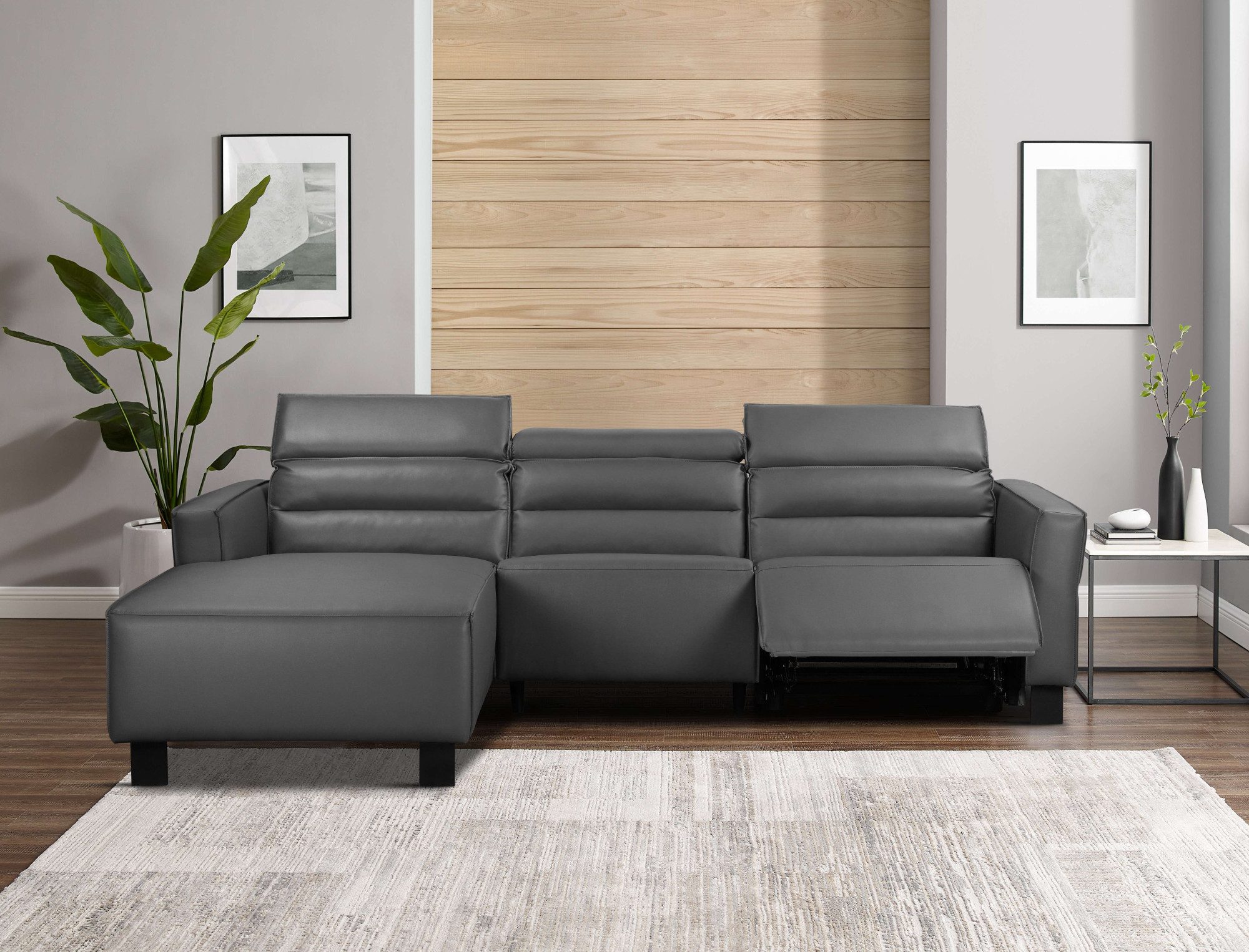 Places of Style Hoekbank Carpari, L-vorm, 263 cm, handmatige of elektrische relaxfunctie