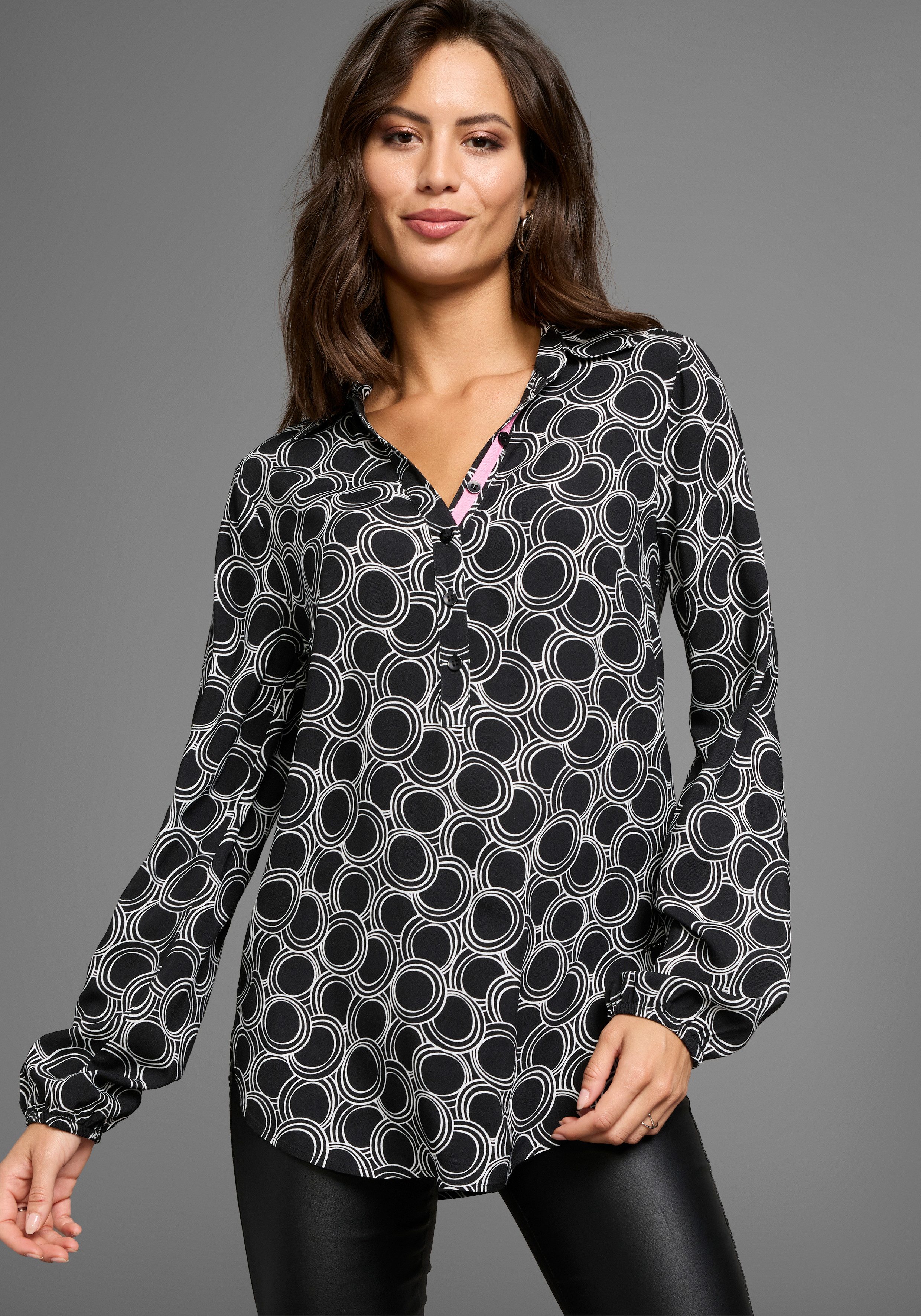 Laura Scott Lange blouse met contrasttape - nieuwe collectie