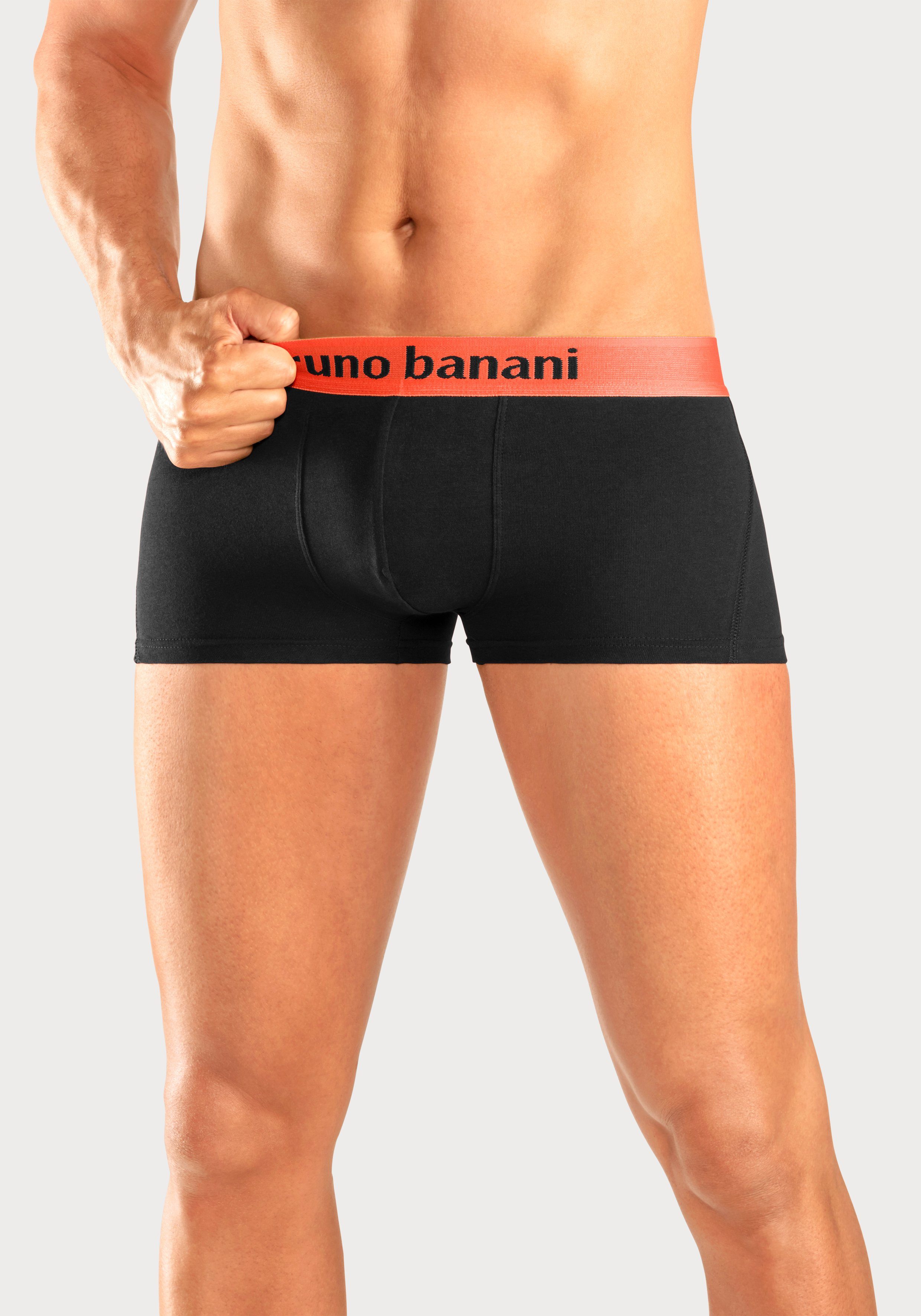 Bruno Banani Hipster strak zittende boxershorts met logo webband van katoenmix (set, 4 stuks)