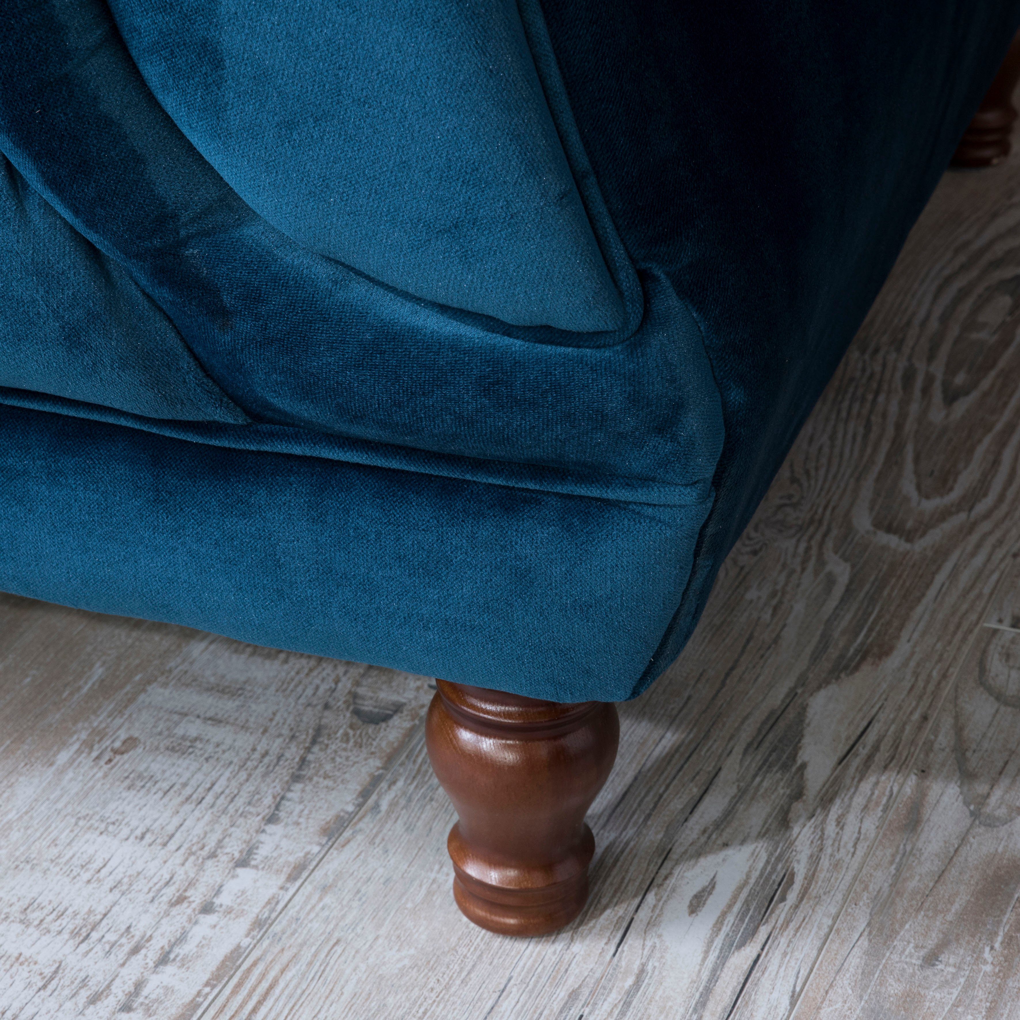 Max Winzer® Loveseat Isabelle, loungestoel Capitonnage & gedraaide poten in beuken notenkleur, breedte 167 cm