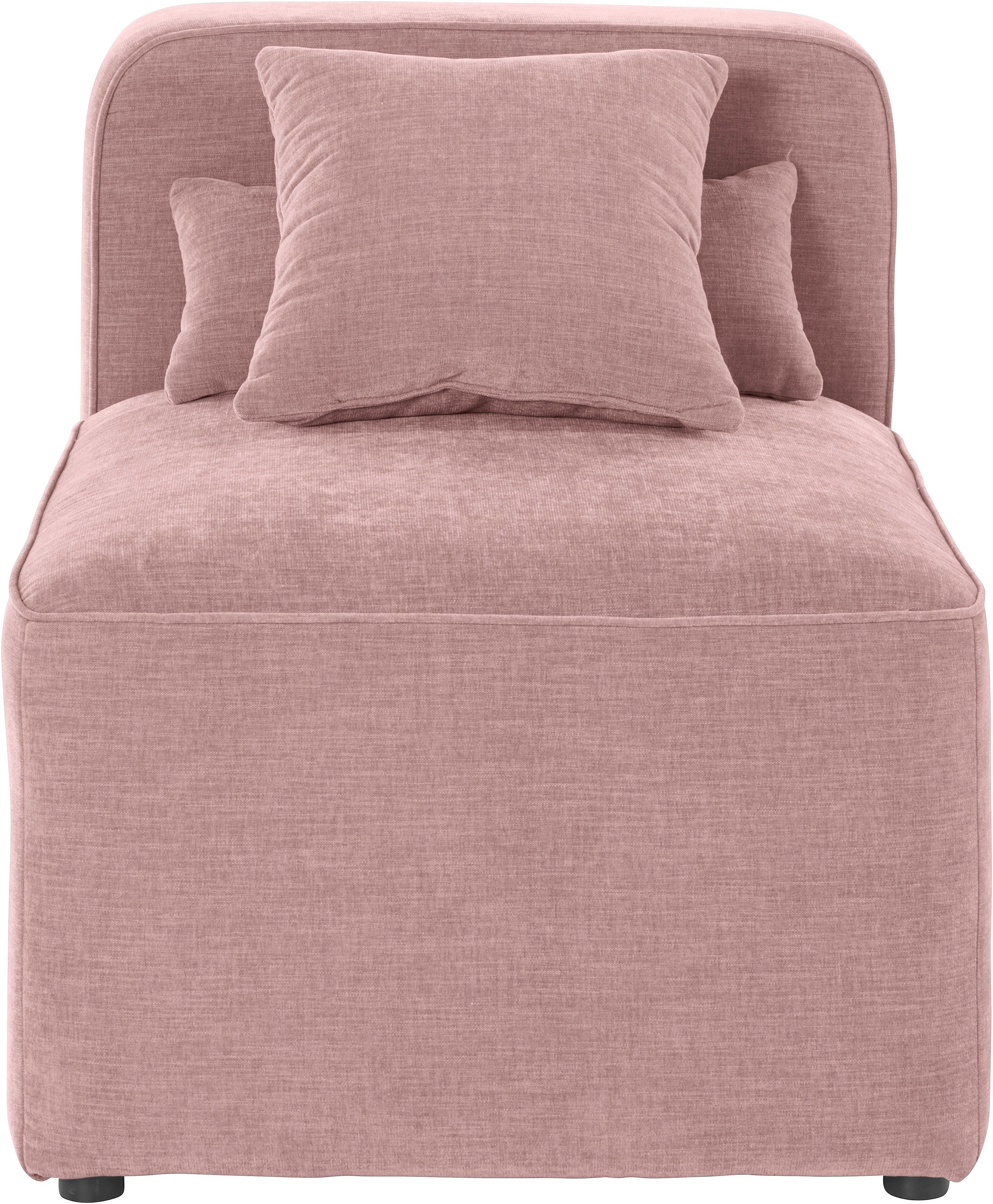 andas Bank-middenelement Sundstrup Moduleserie, individuele samenstelling roze, modulaire banken