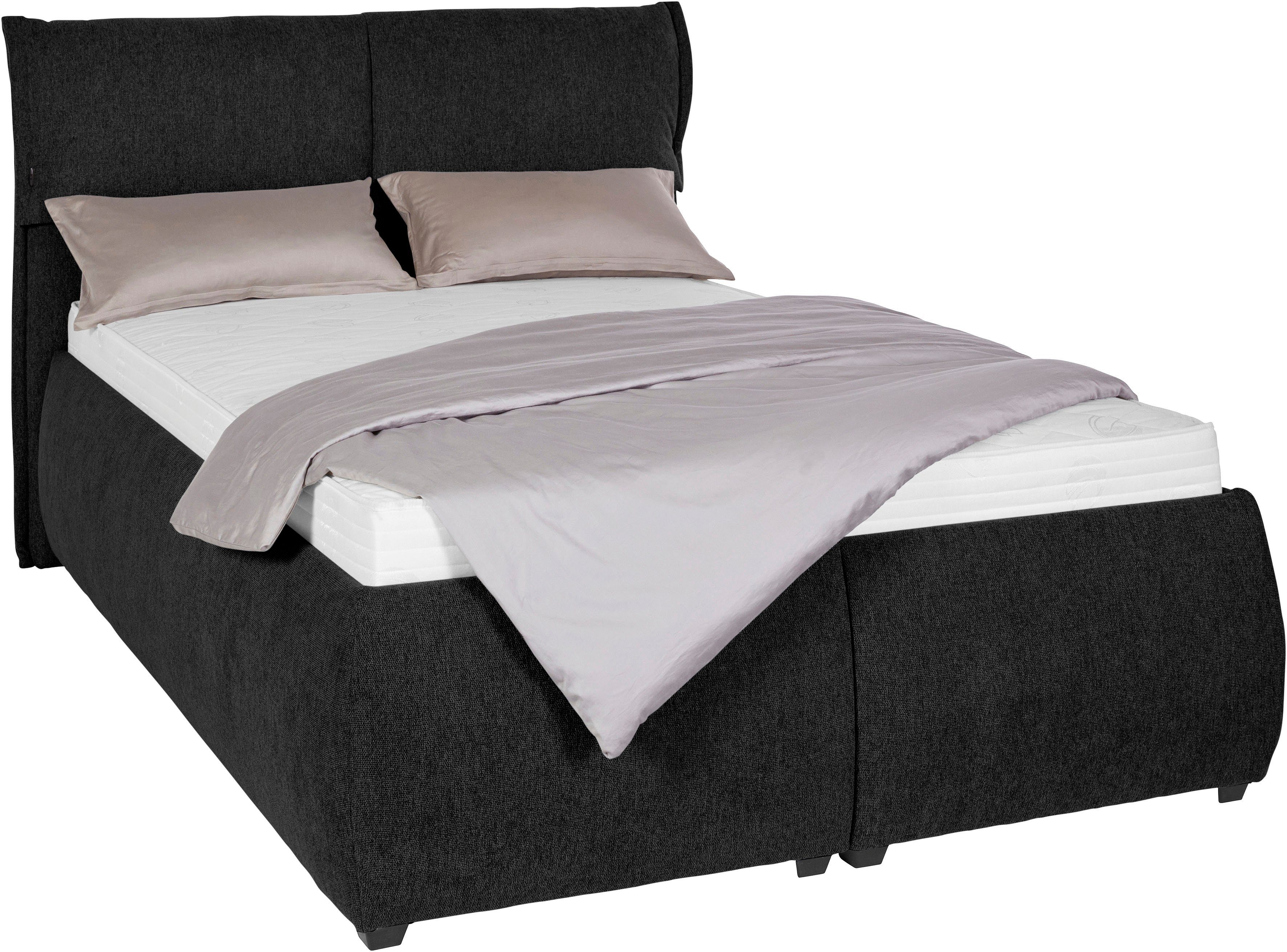andas Gestoffeerd bed Jenson als bedframe of met 3 matrassoorten en hardheden