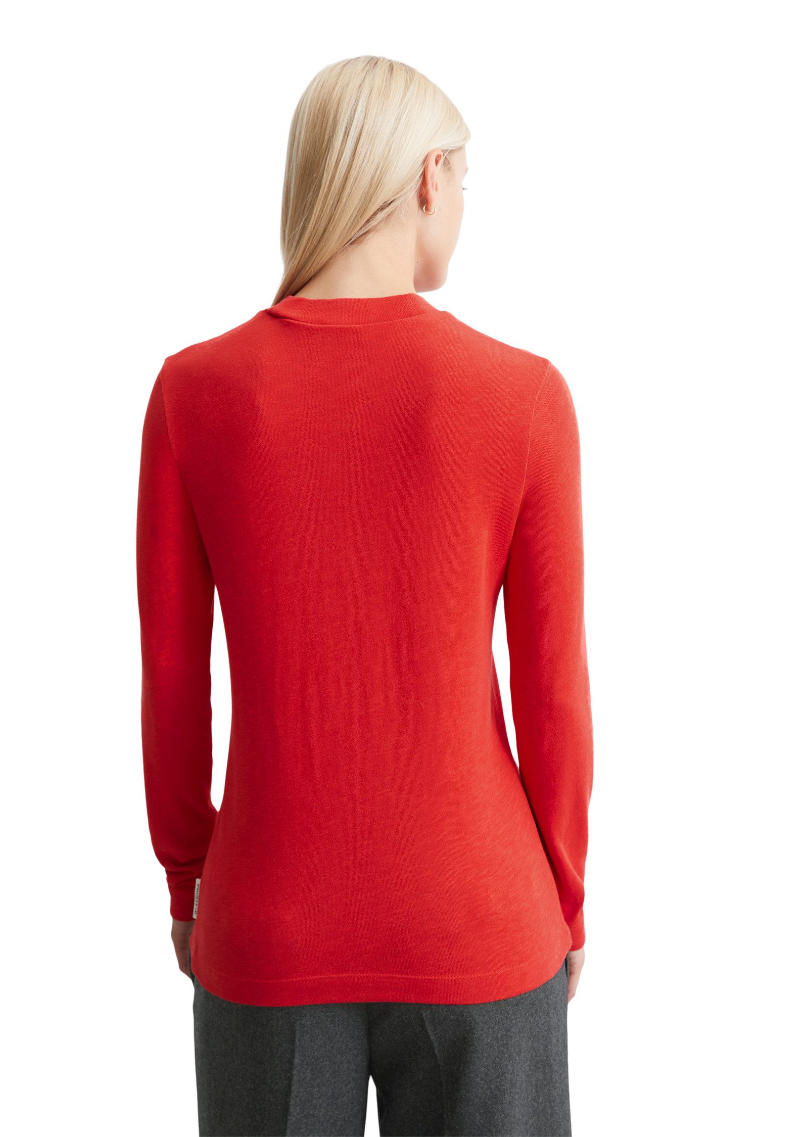 Marc O'Polo Longsleeve met kleine mockneck-kraag