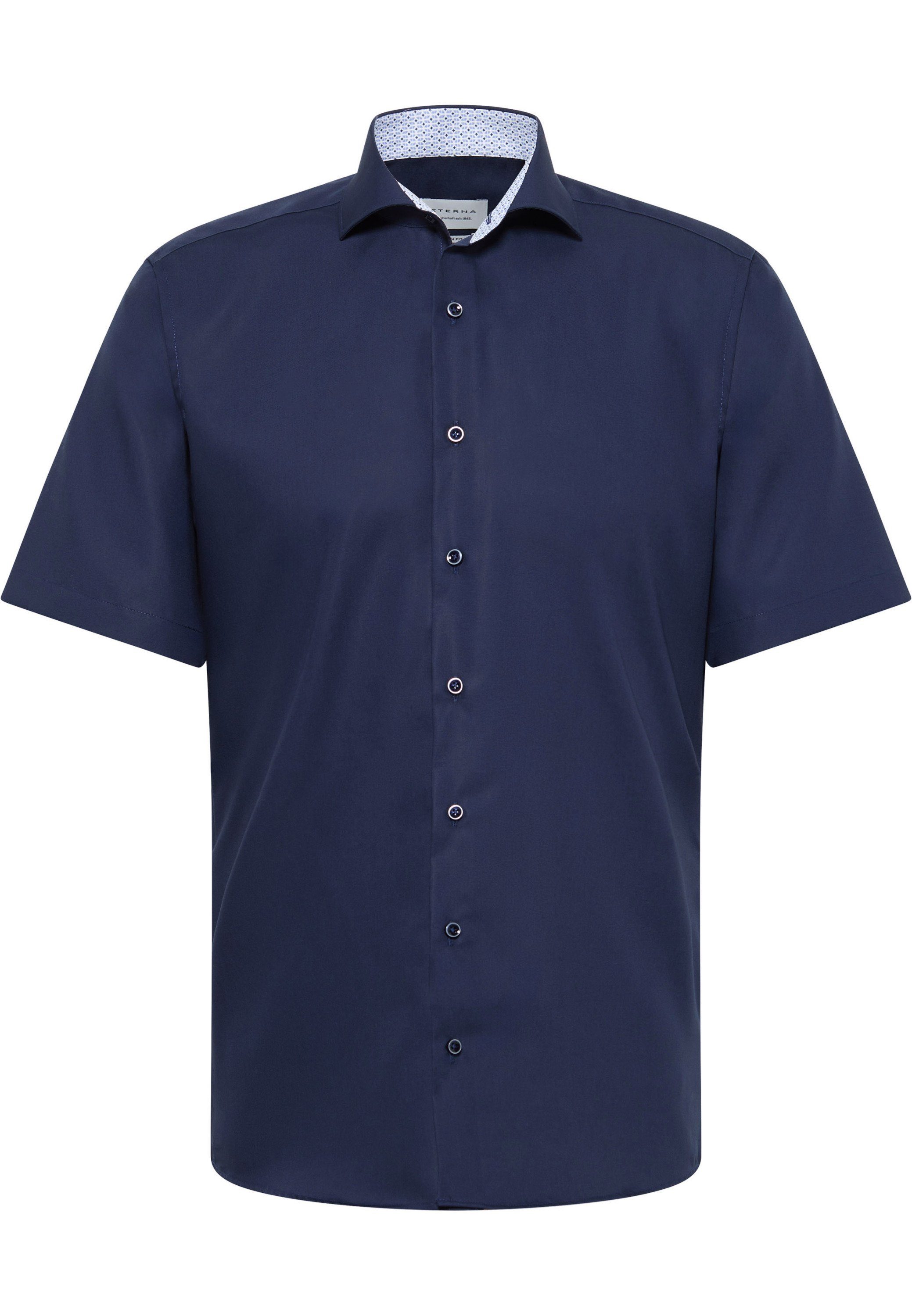 Eterna Overhemd met korte mouwen Slim fit NON IRON (strijkvrij)
