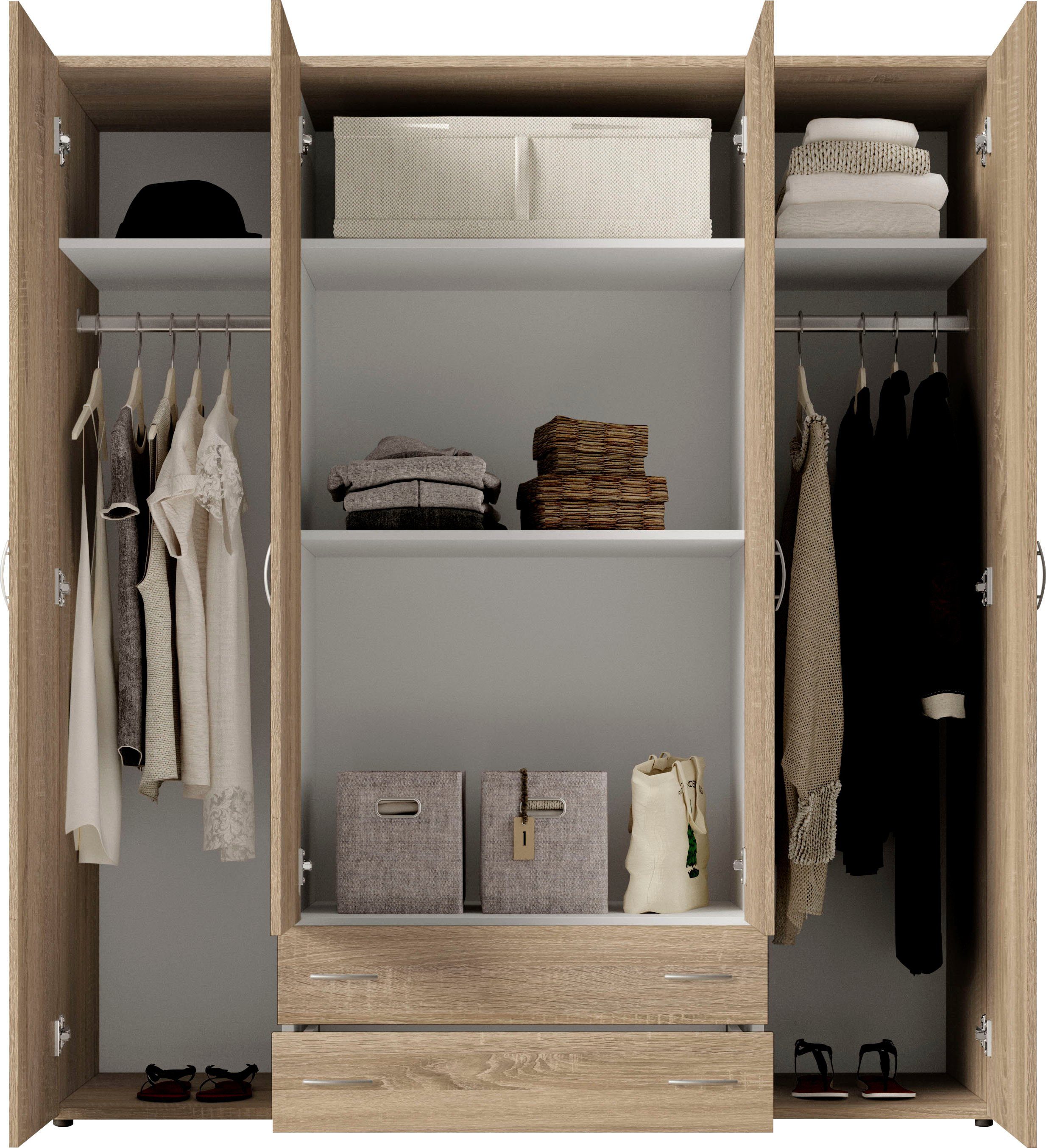 Schlafkontor Draaideurkast Base kledingkast Joe garderobekast waskast bega kast slaapkamer bestseller in 3 breedtes en 2 kleuren